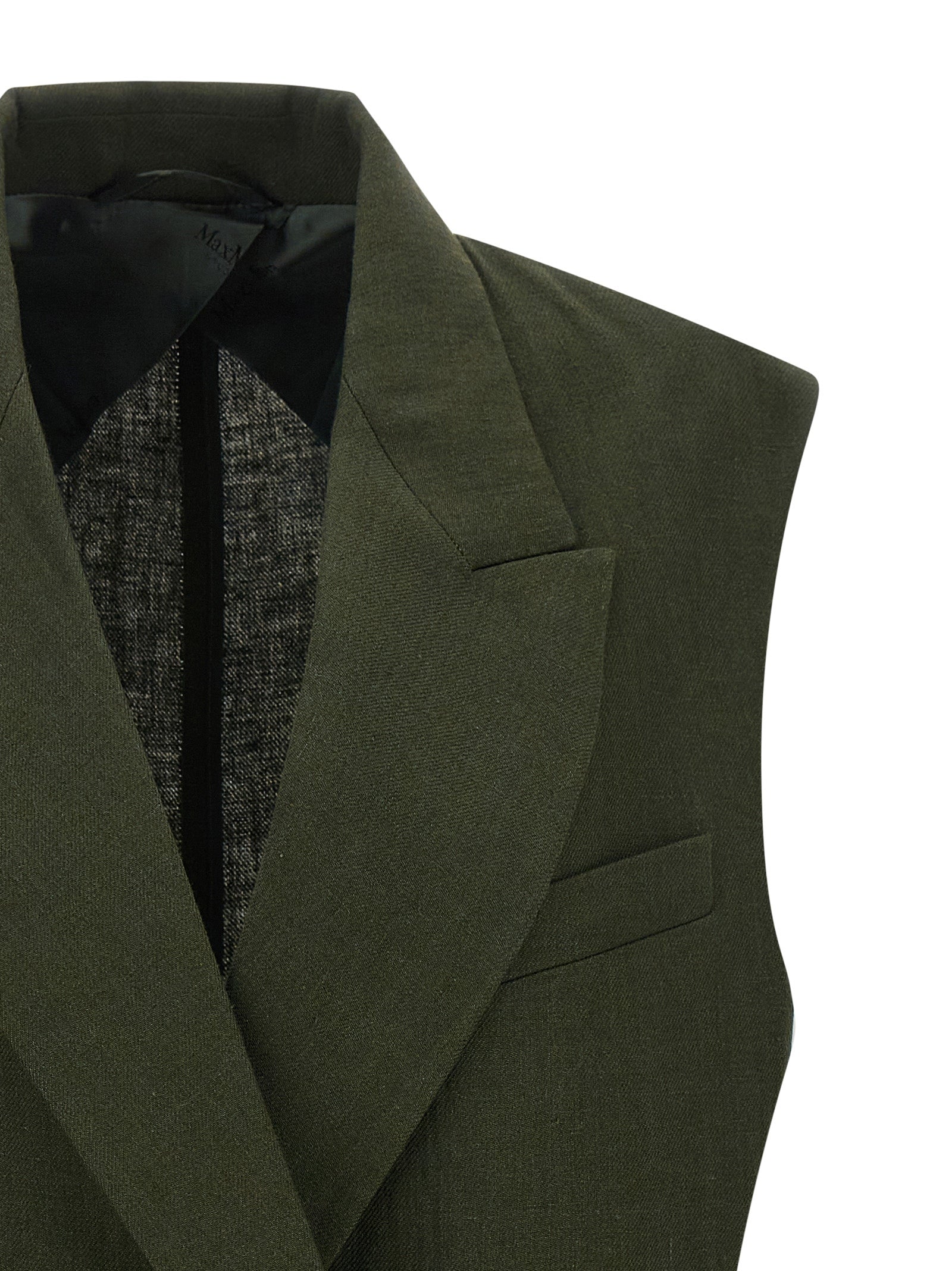 Max Mara Bicolor Linen Sleeveless Jacket