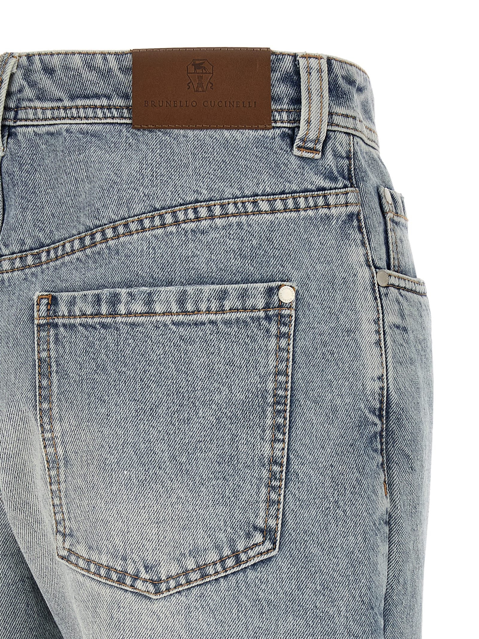 Brunello Cucinelli Blue Cotton Tapered Jeans
