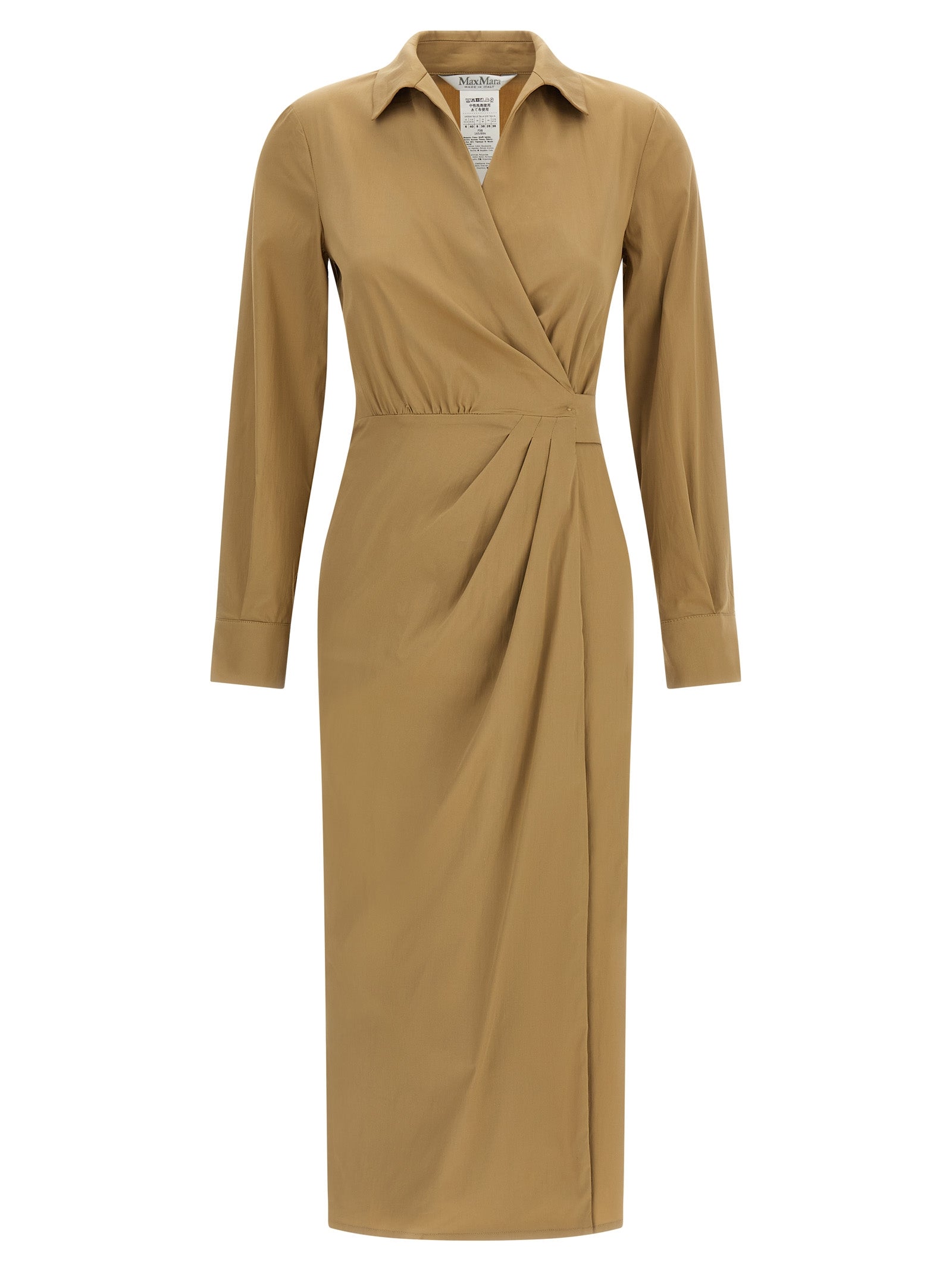 Max Mara Beige Cotton Midi Dress