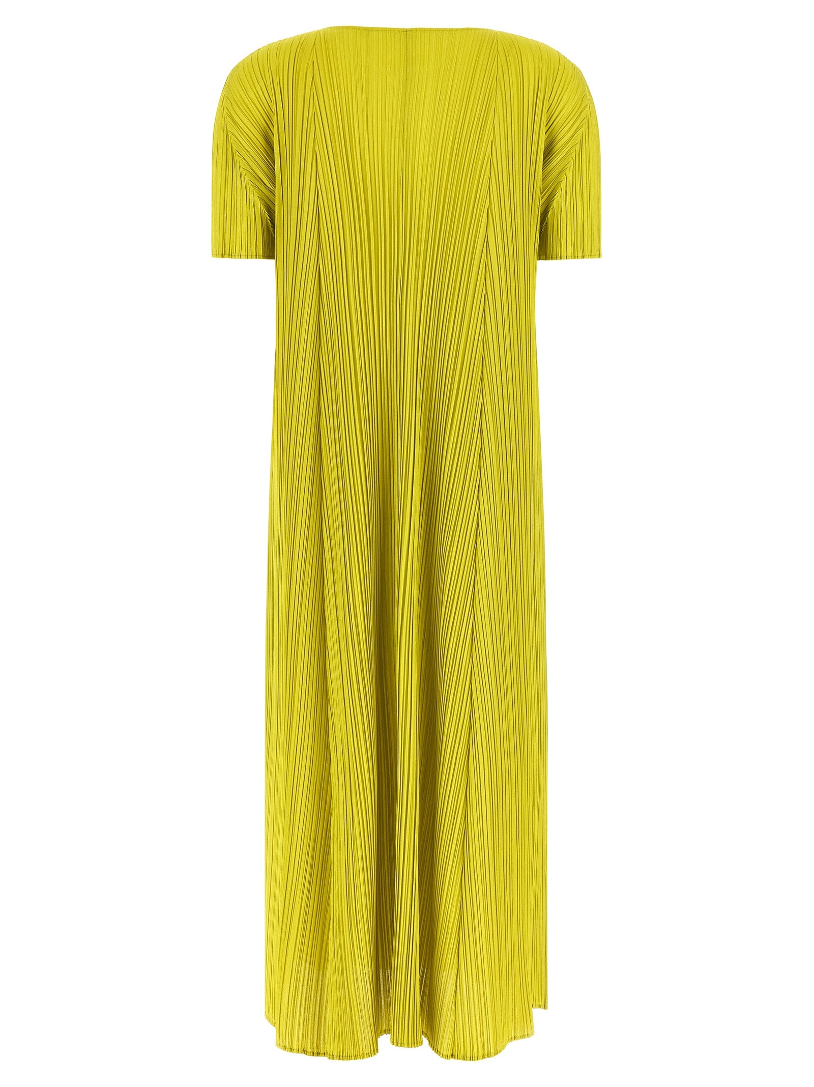 PLEATS PLEASE ISSEY MIYAKE Bicolor Polyester Midi Dress