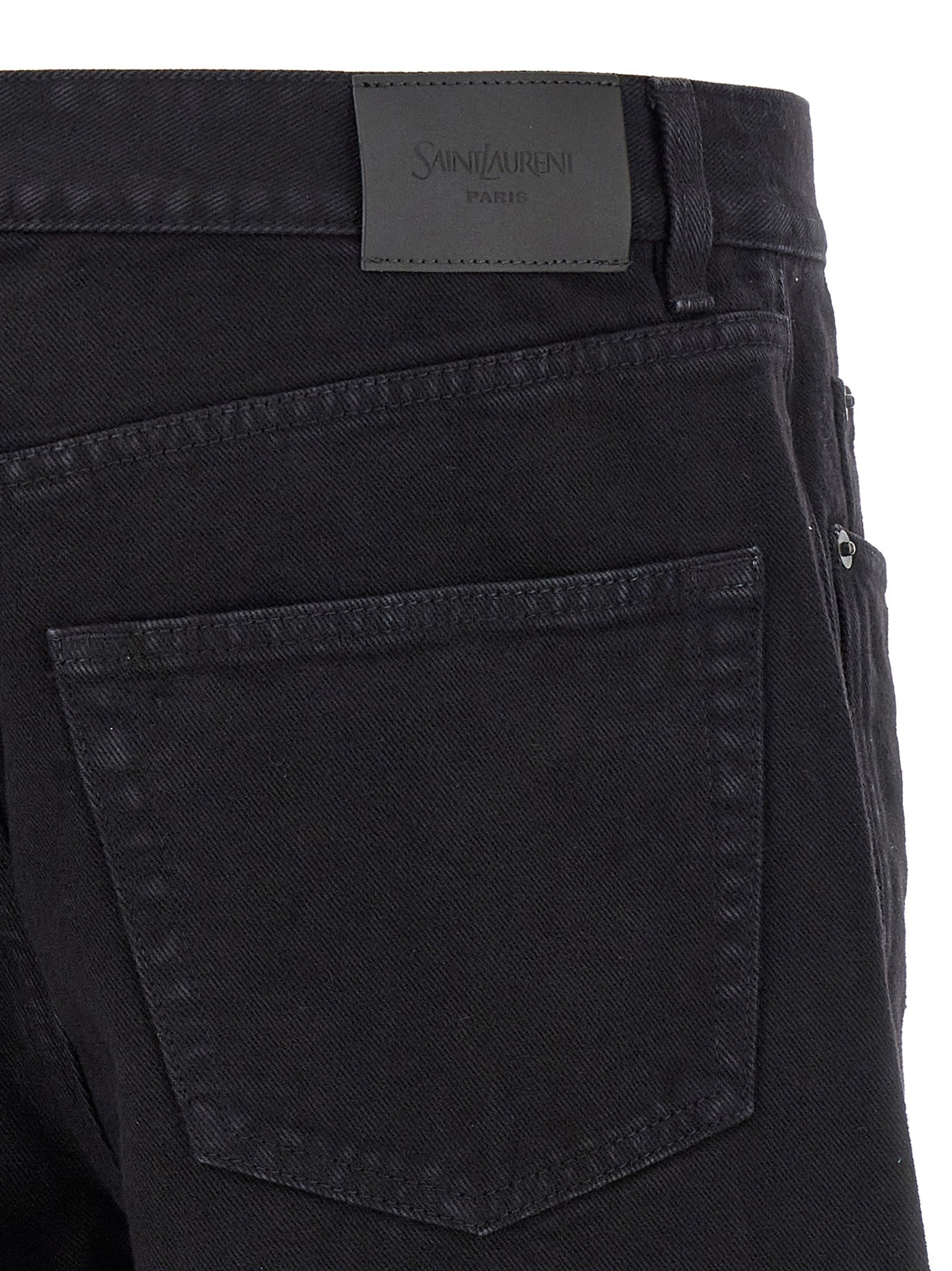 Saint Laurent Black Cotton Straight-Leg Jeans