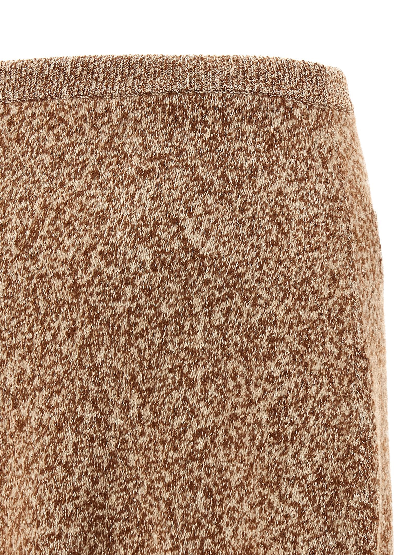Versace Multicolor Virgin Wool Long Skirt