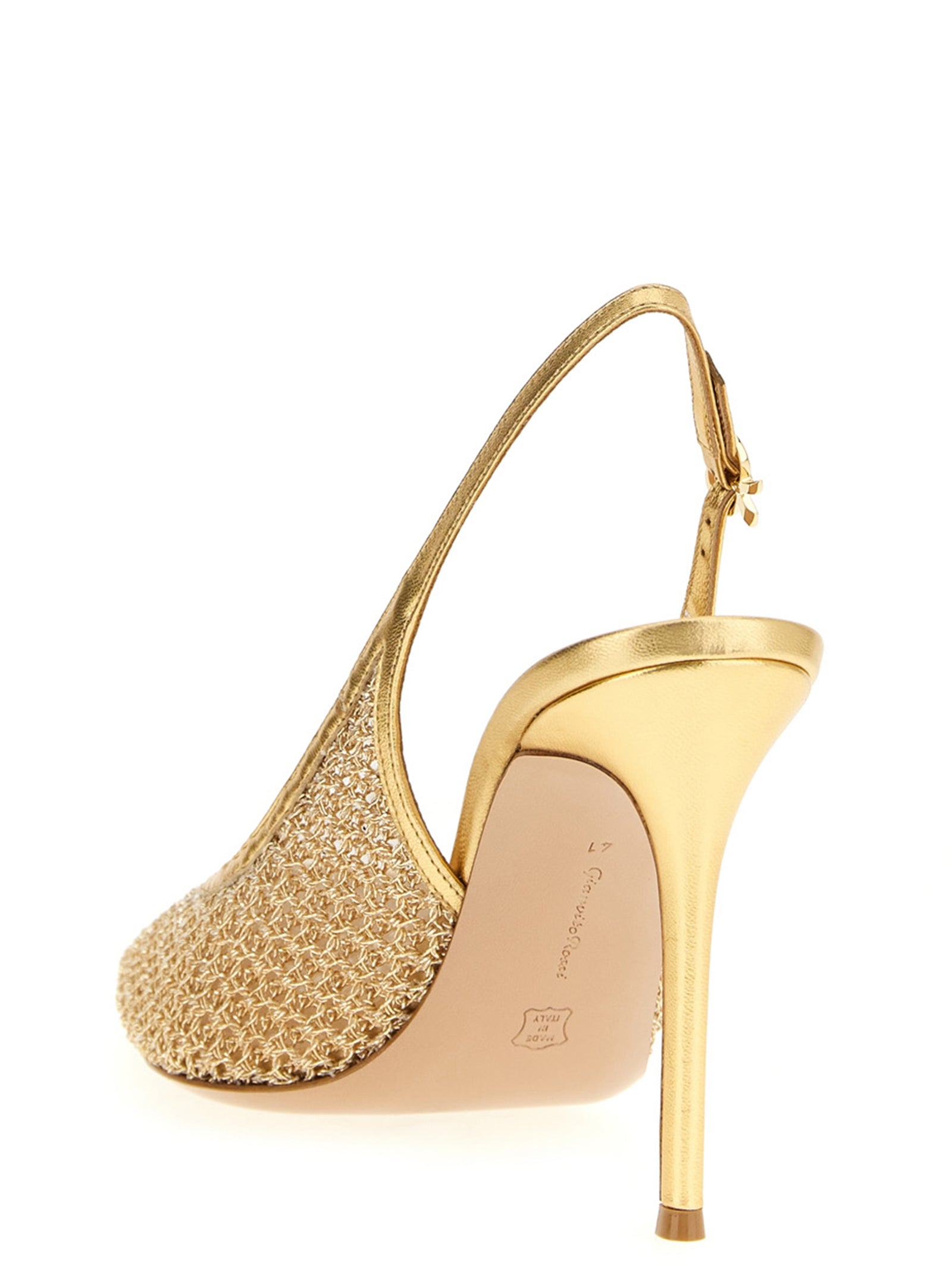 Gianvito Rossi Gold Fabric High Heel Pumps