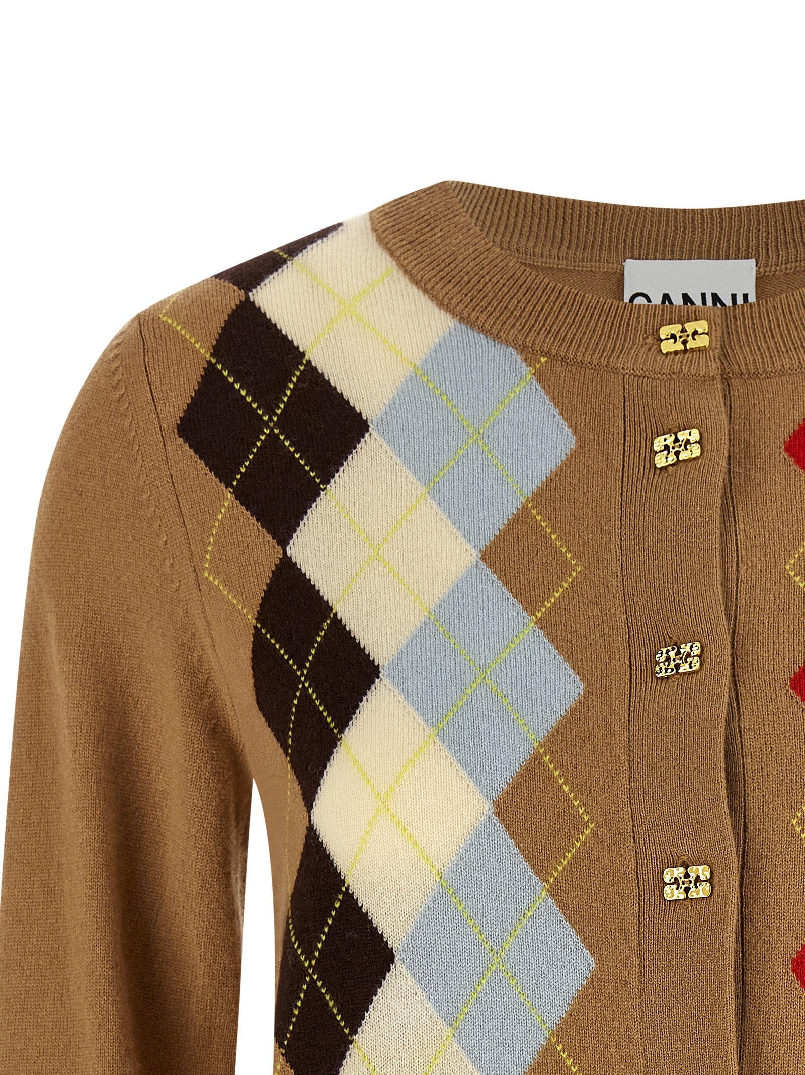 Ganni Beige Wool Cardigan