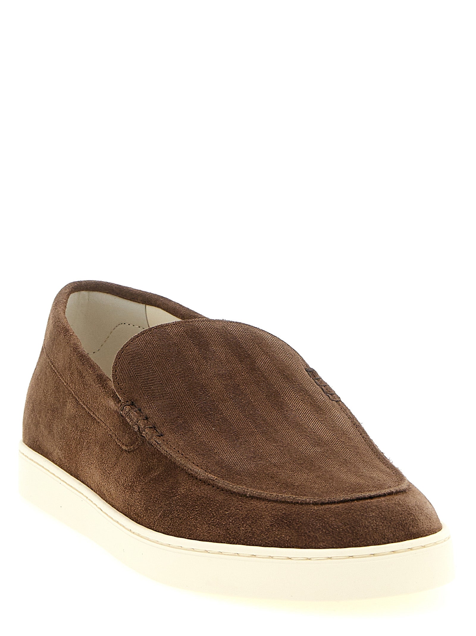 Brunello Cucinelli Brown Calfskin Slip-On Loafers