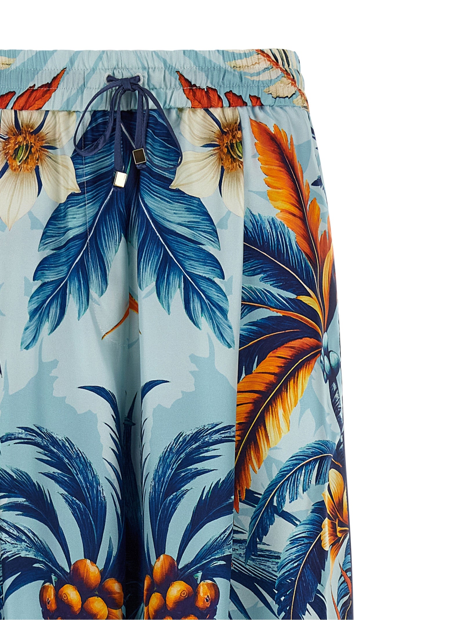 F.R.S. - FOR RESTLESS SLEEPERS Blue Silk Casual Pants