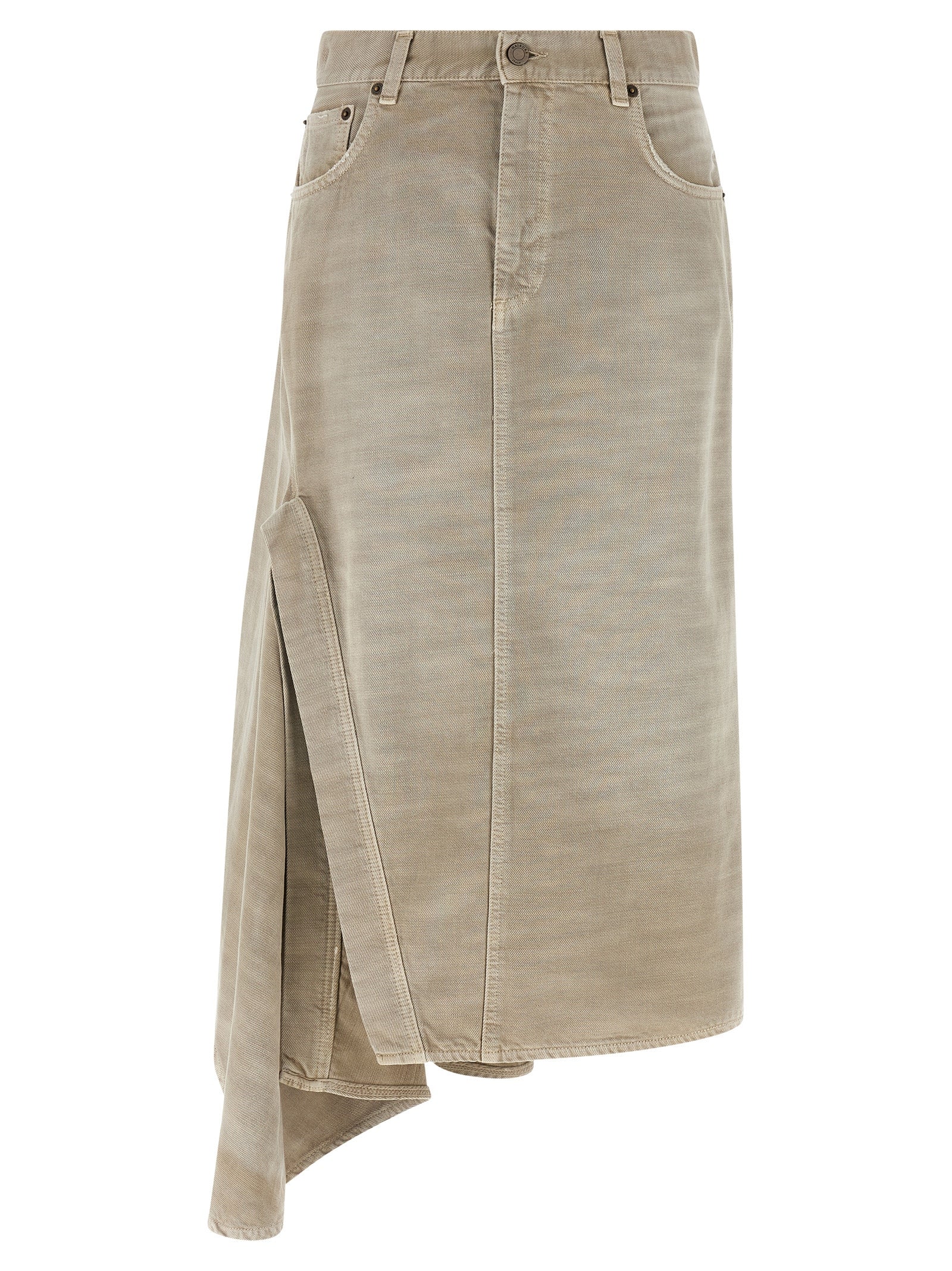 Haikure Gray Cotton Midi Skirt