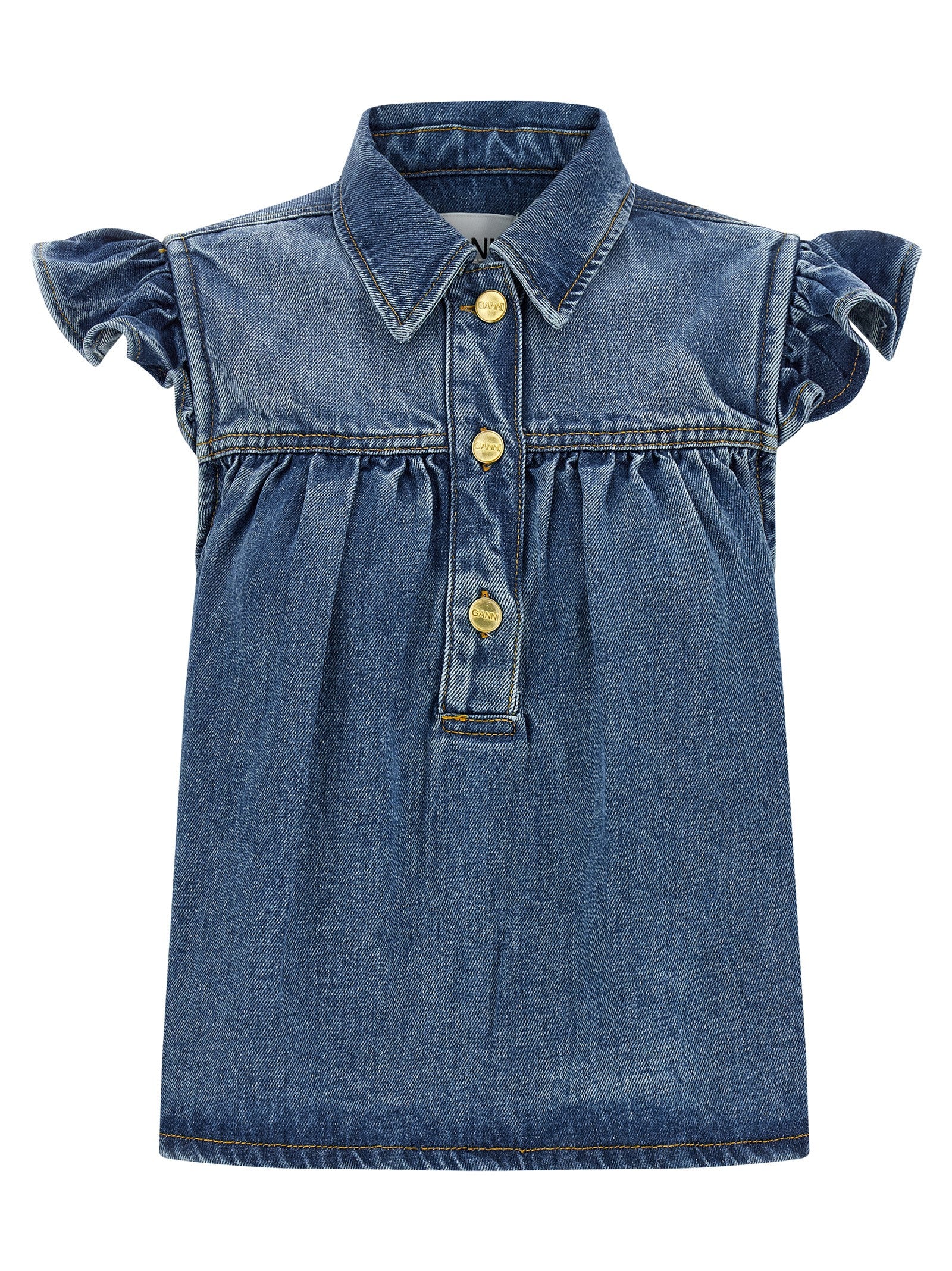Ganni Blue Denim Shirt