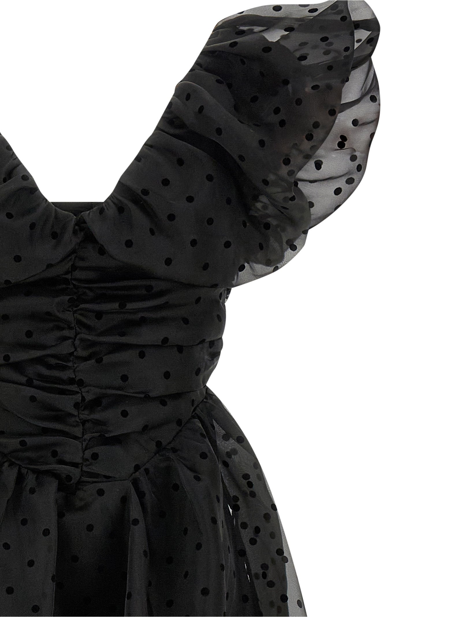 Ganni Black Recycled Polyester Midi Dress