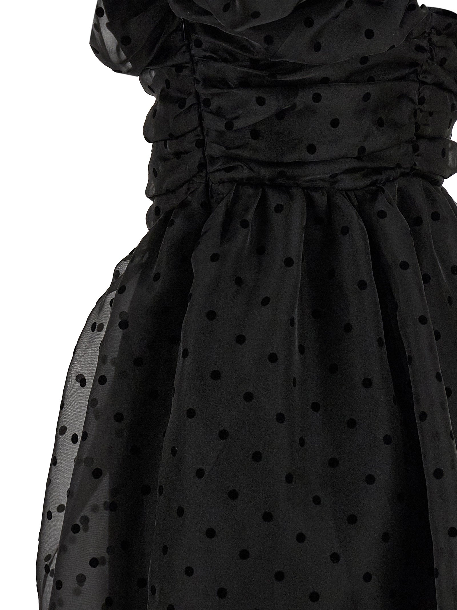 Ganni Black Recycled Polyester Midi Dress