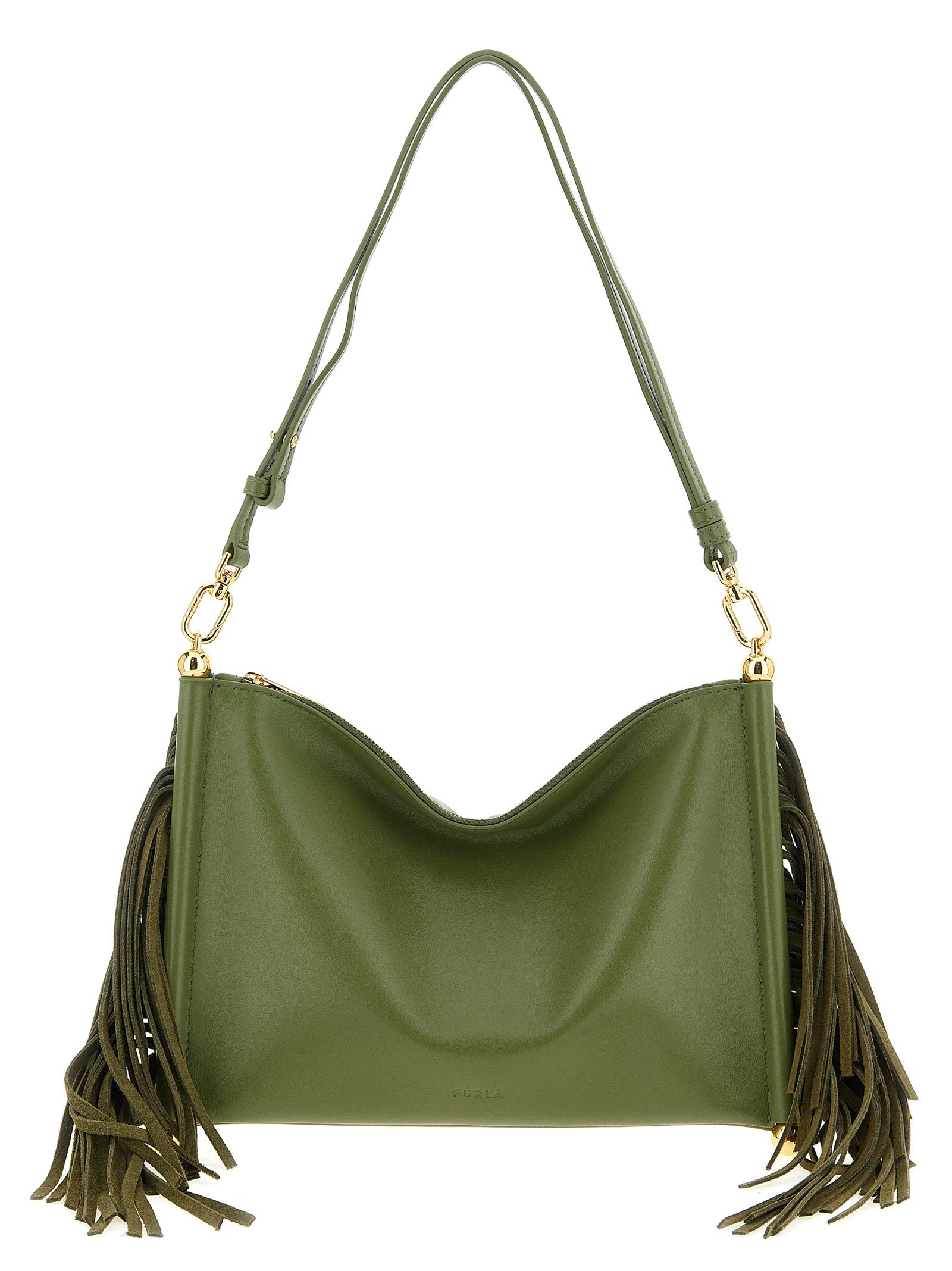 Furla Bicolor Lamb Leather Shoulder Bag