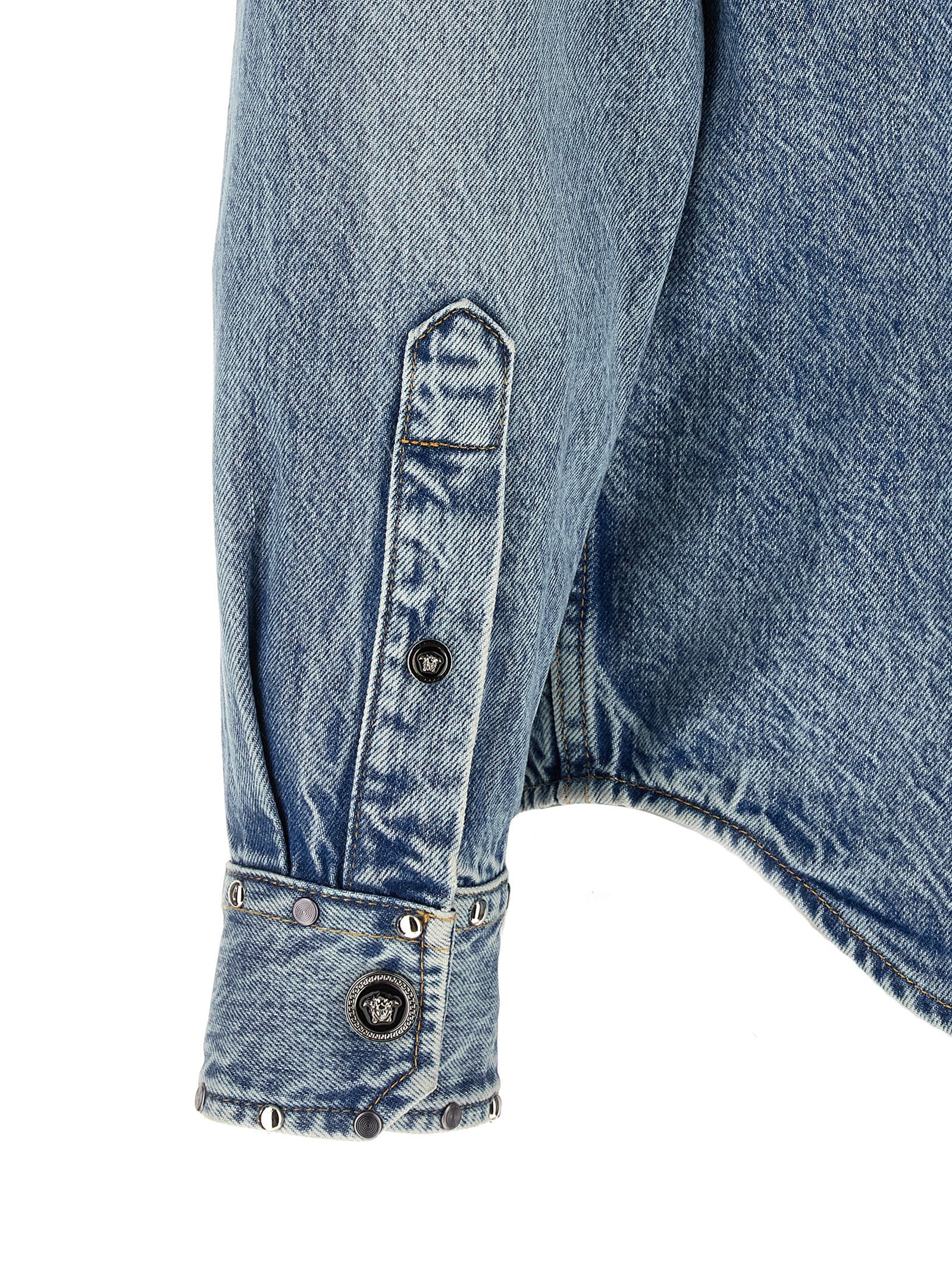Versace Blue Cotton Blouse