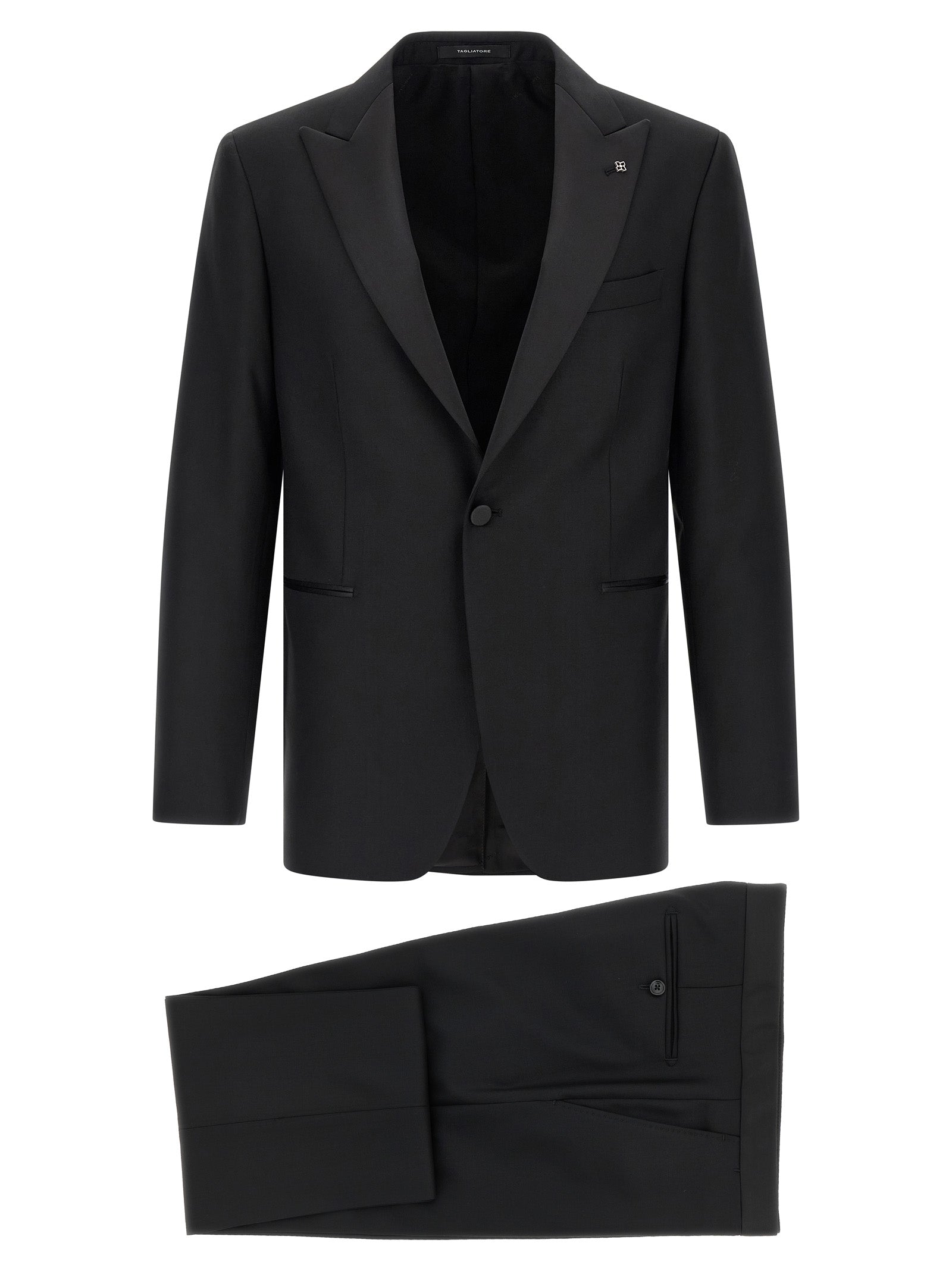 Tagliatore Black Virgin Wool Two-Piece Suit