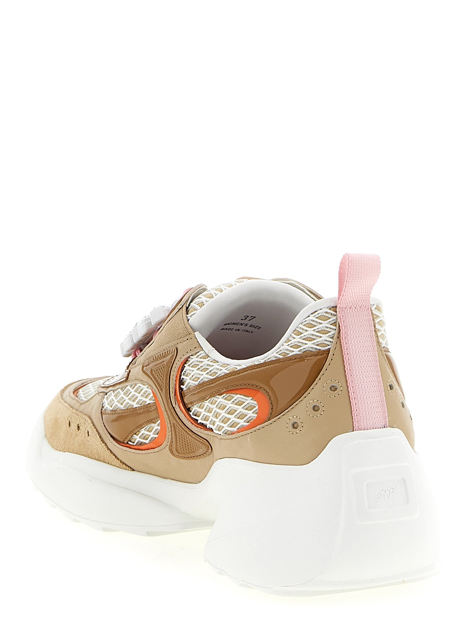 Roger Vivier Beige Calfskin Athletic Sneakers