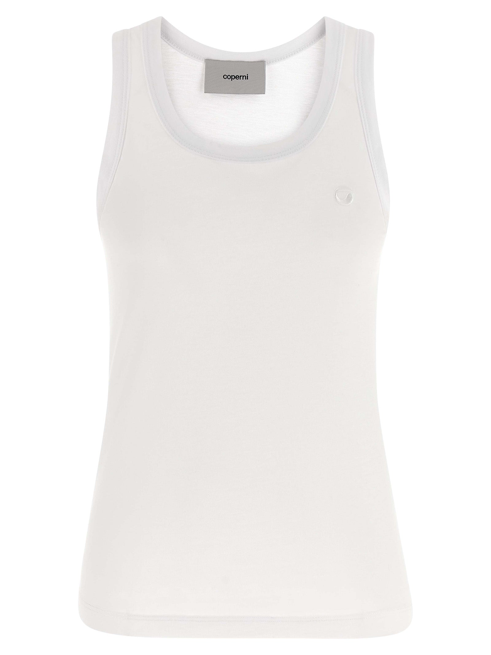 Coperni White Cotton Sleeveles T-Shirt