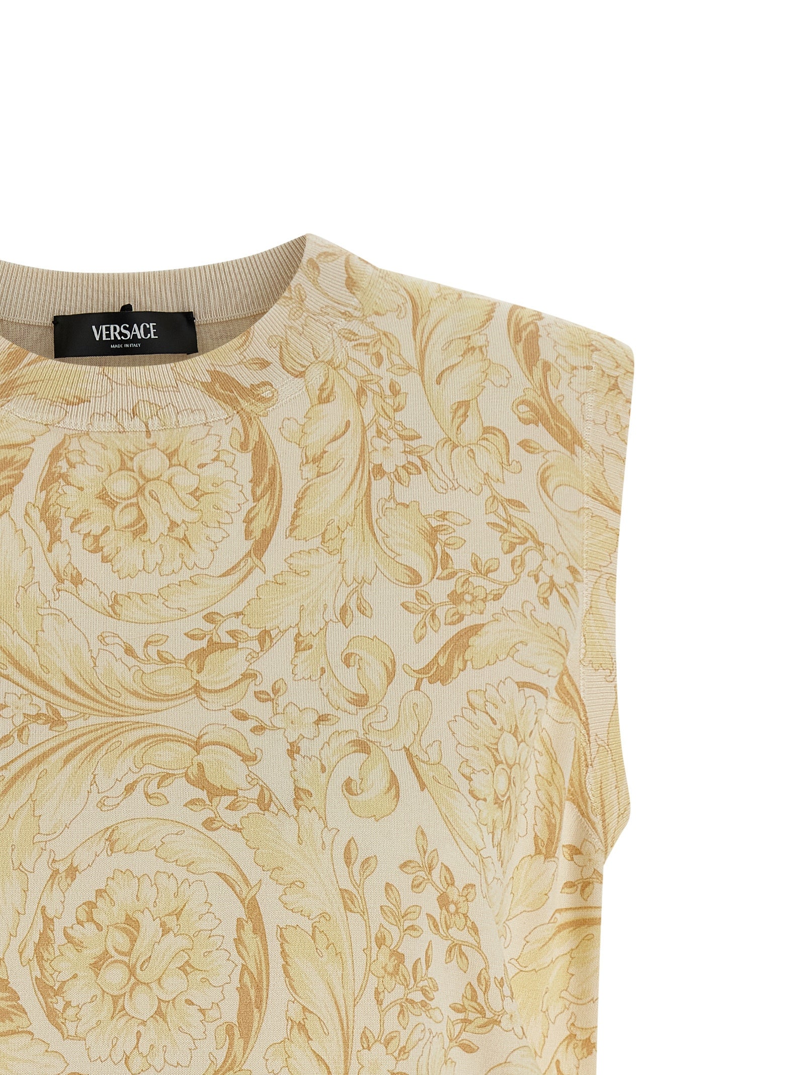 Versace Bicolor Silk Sleeveless Jacket
