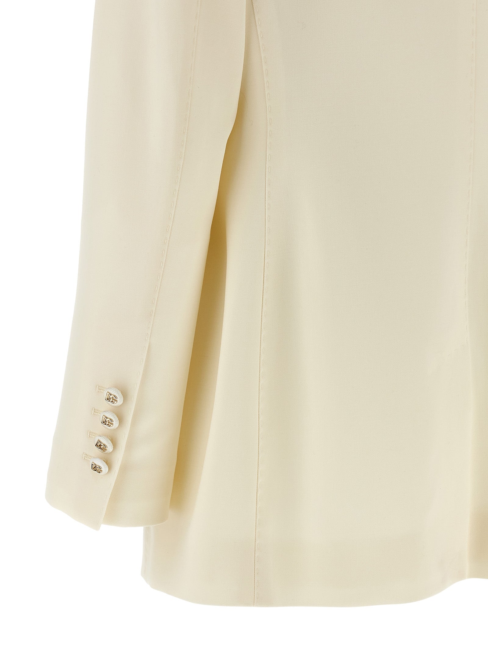 Dolce & Gabbana White Virgin Wool Blazer