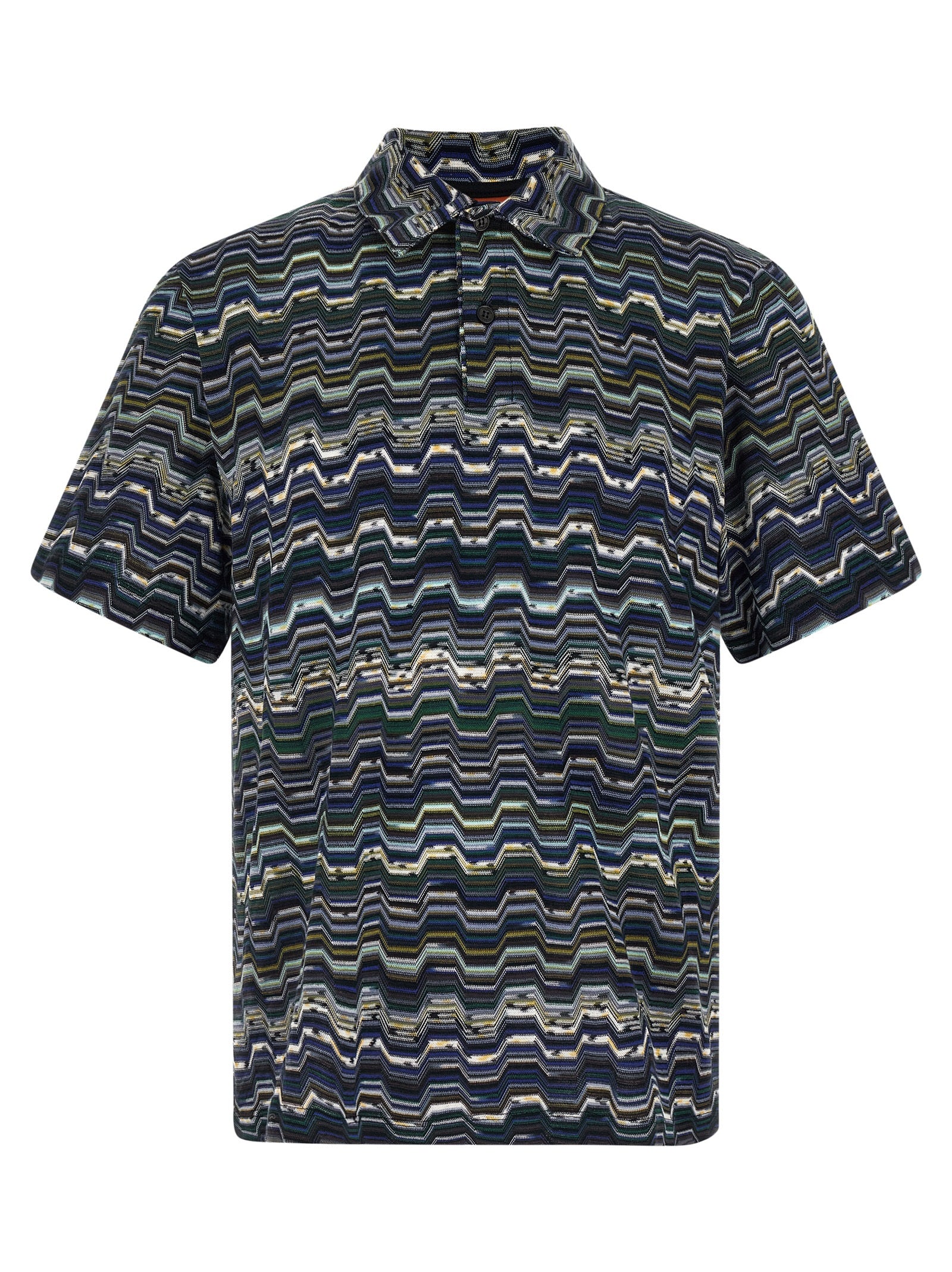 Missoni Blue Cotton Polo Shirt