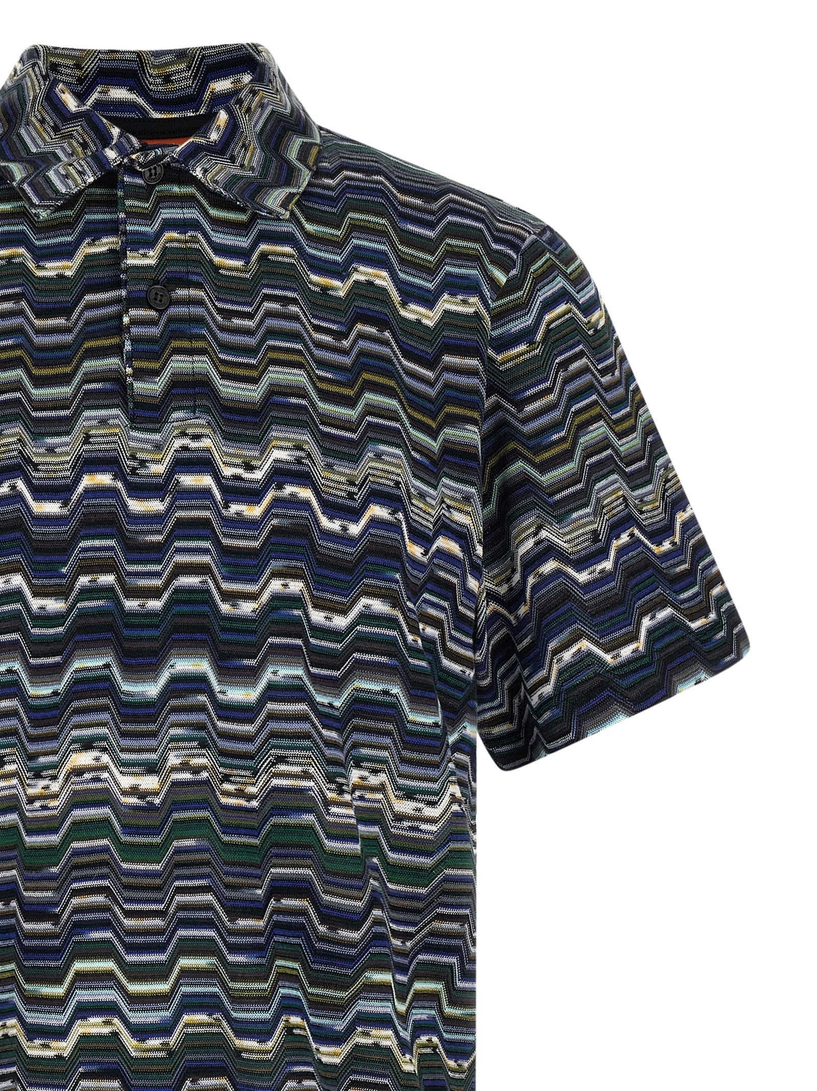 Missoni Blue Cotton Polo Shirt