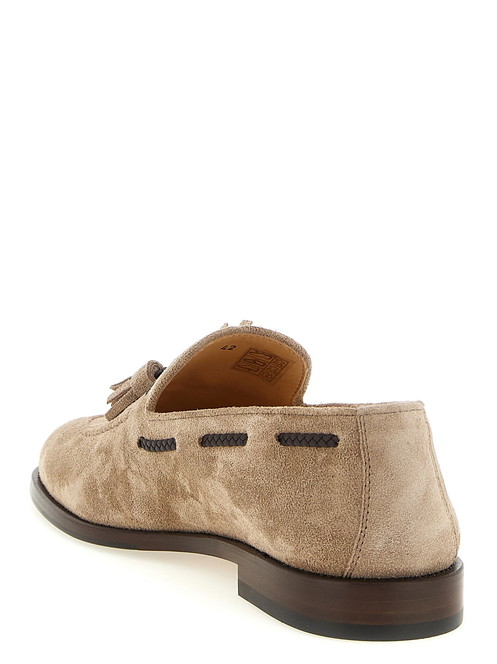 Brunello Cucinelli Brown Calfskin Slip-On Loafers