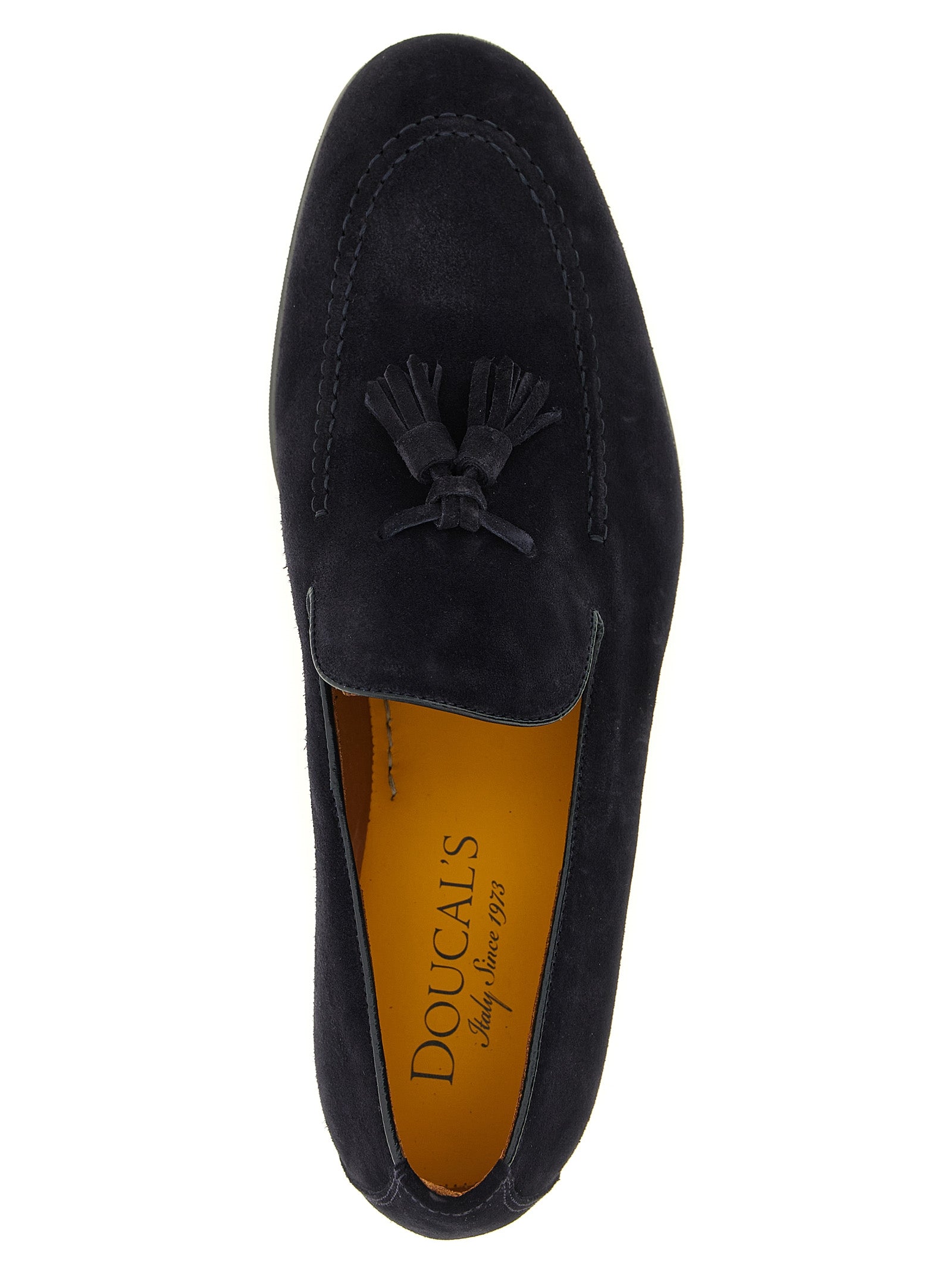 Doucal's Blue Calfskin Slip-On Loafers
