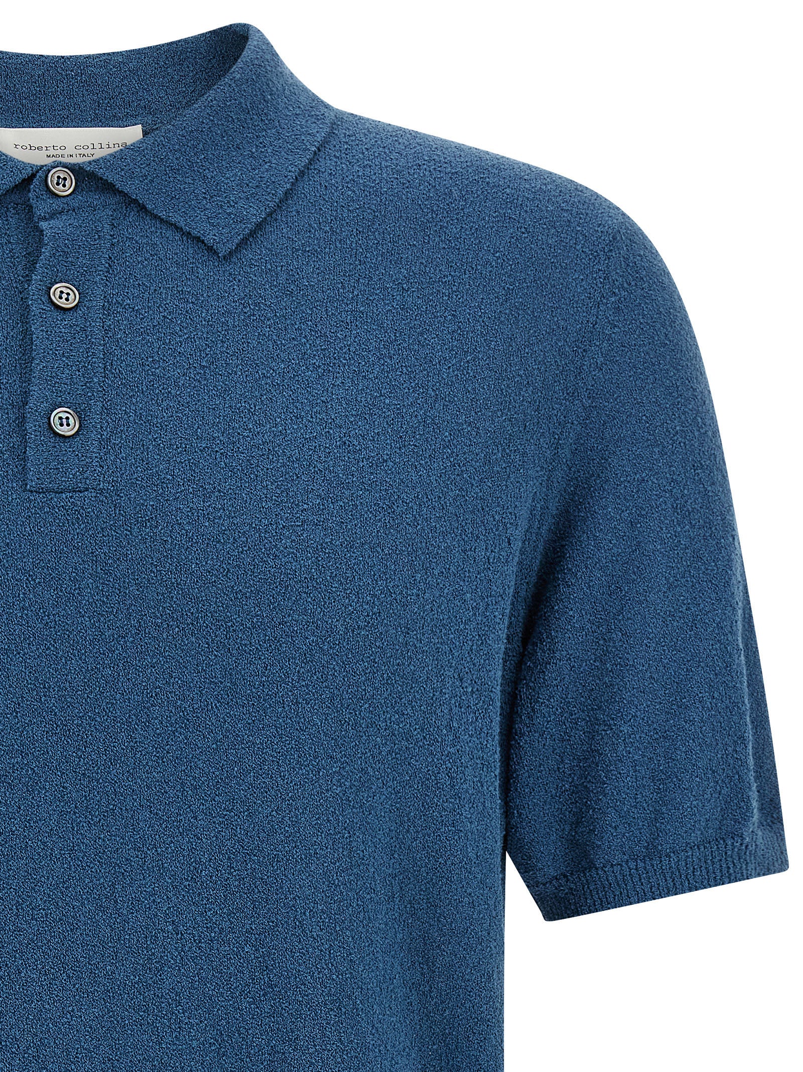 Roberto Collina Blue Cotton Polo Shirt