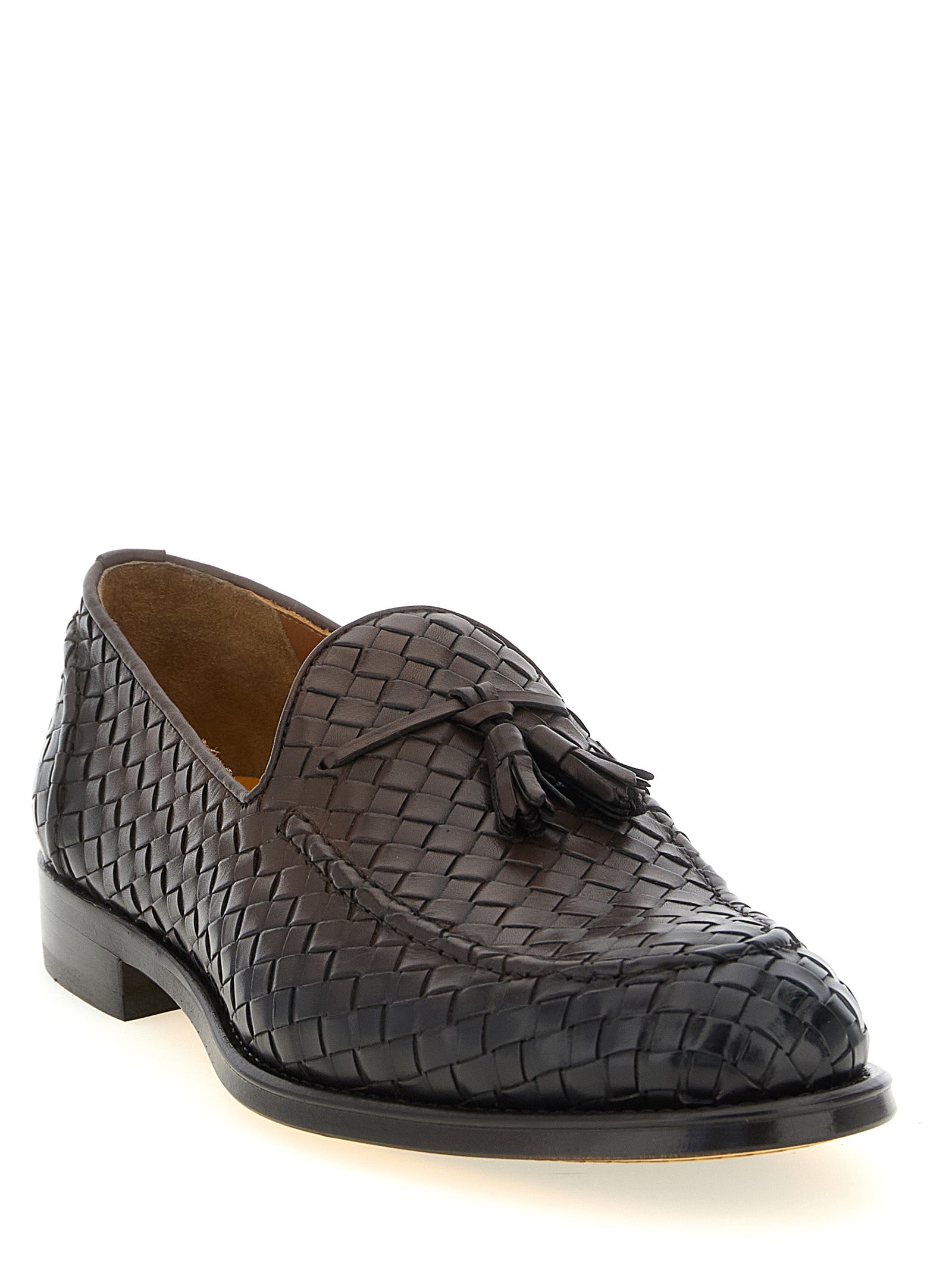 Doucal's Brown Calfskin Slip-On Loafers