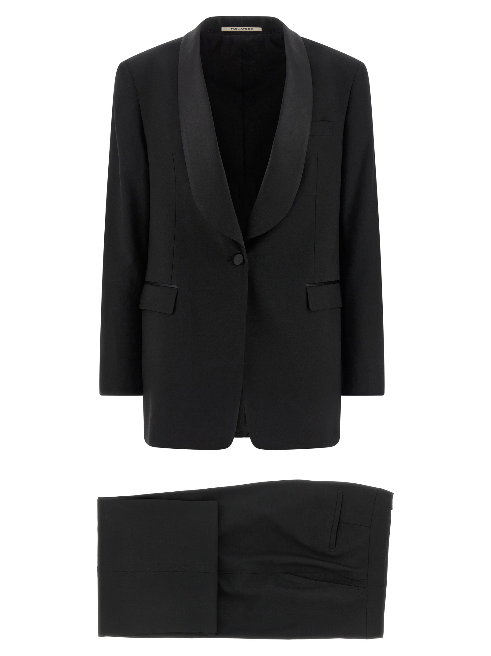 Tagliatore Black Virgin Wool Two-Piece Suit
