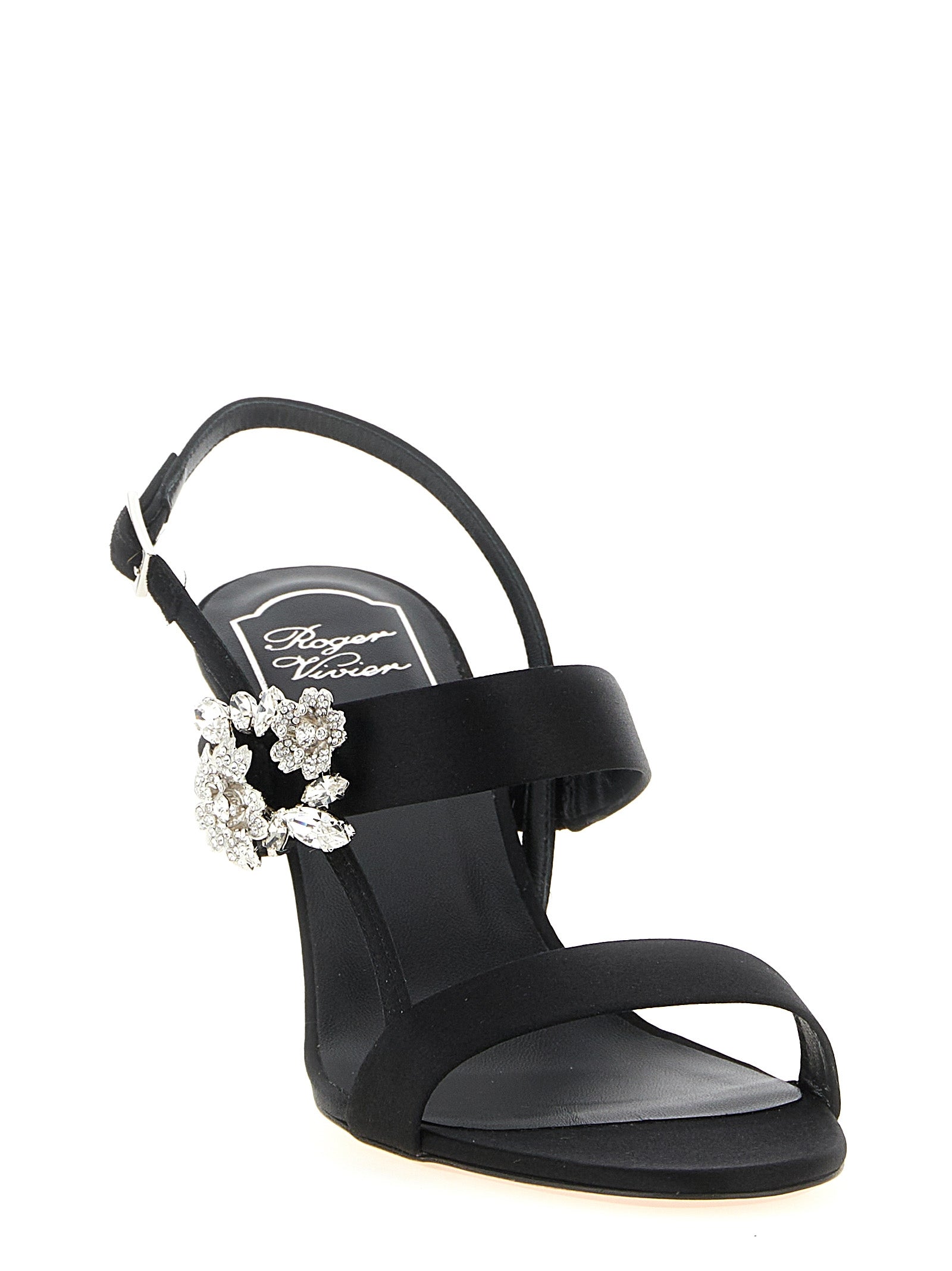 Roger Vivier Black Viscose Stiletto Heel Sandals