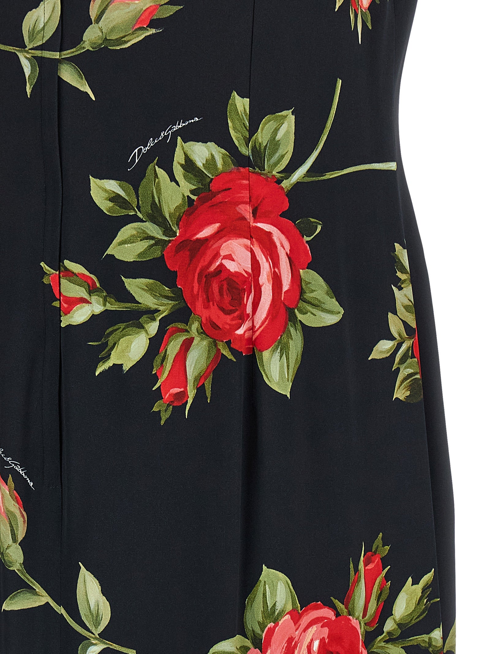 Dolce & Gabbana Black Viscose Midi Dress