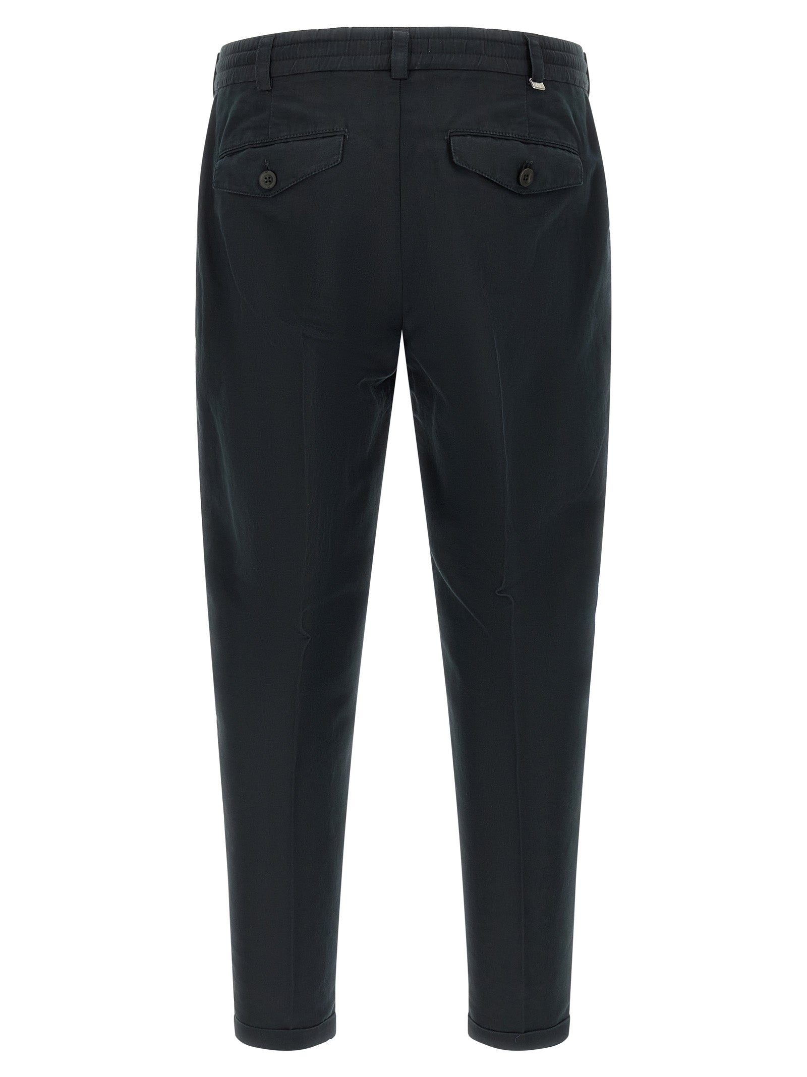PT Torino Black Linen Casual Pants
