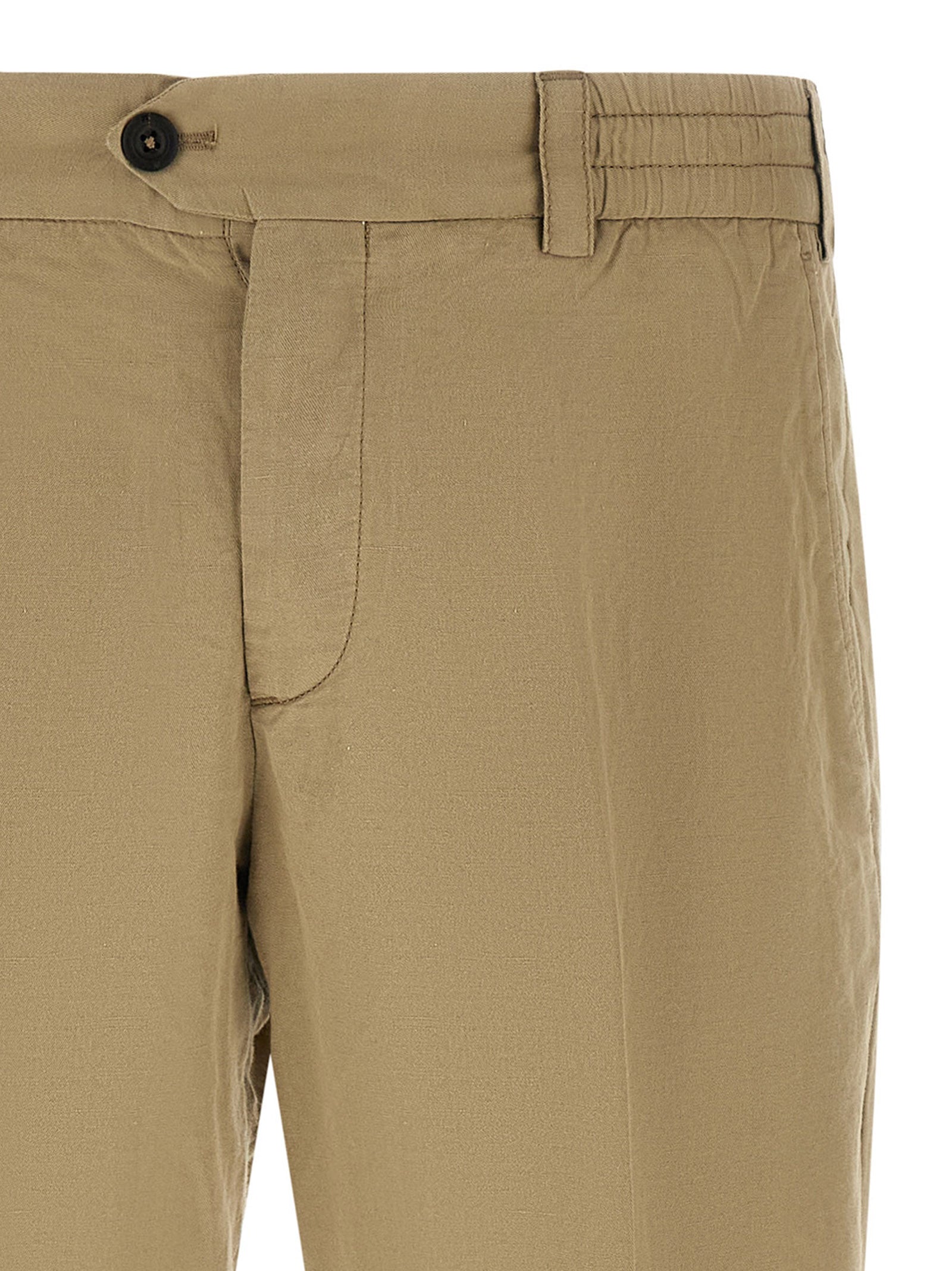 PT Torino Beige Linen Casual Pants