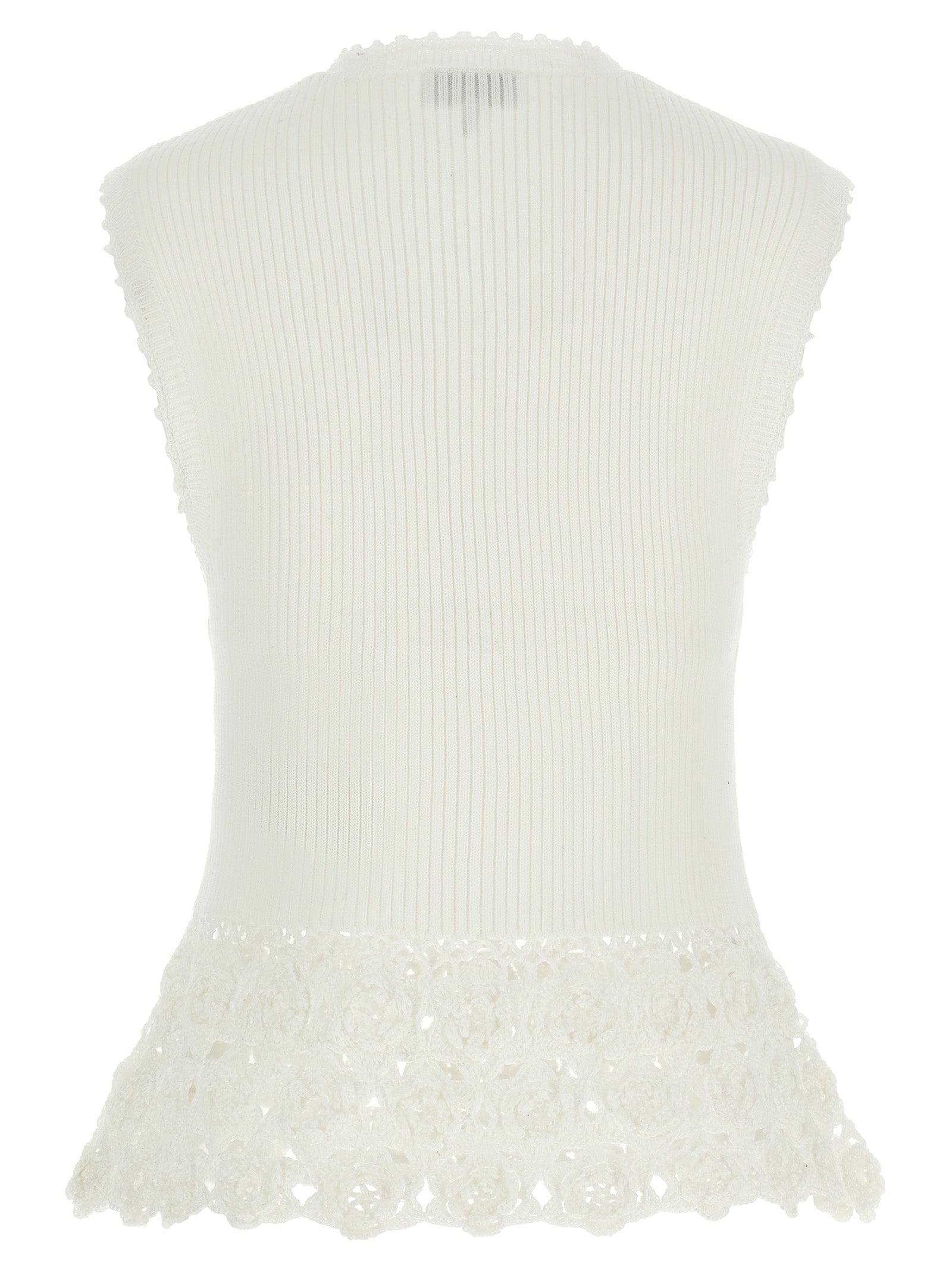 Ganni White Organic Cotton Sleeveless Jacket