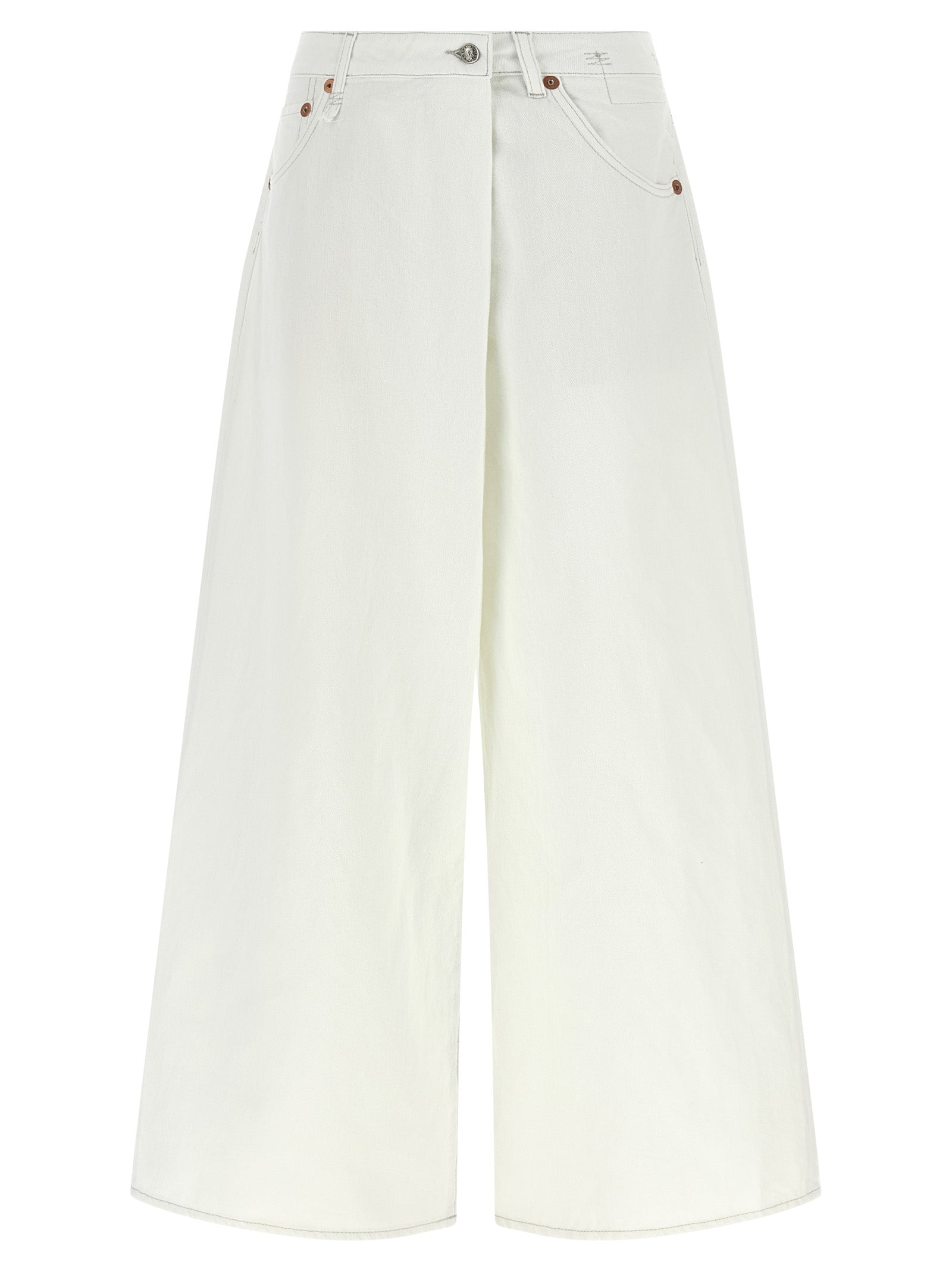 R13 White Cotton Jeans Denim