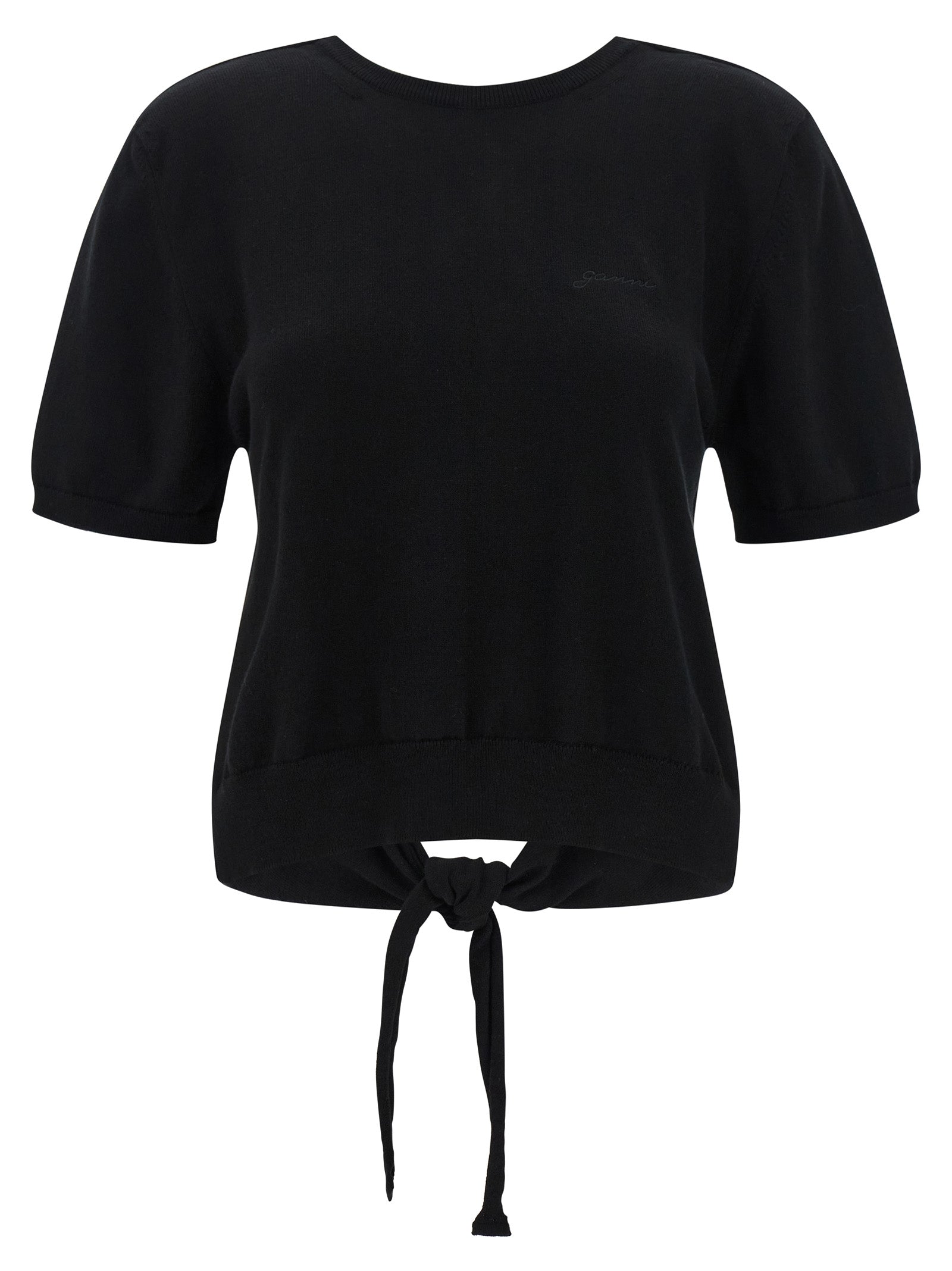 Ganni Black Organic Cotton Cardigan