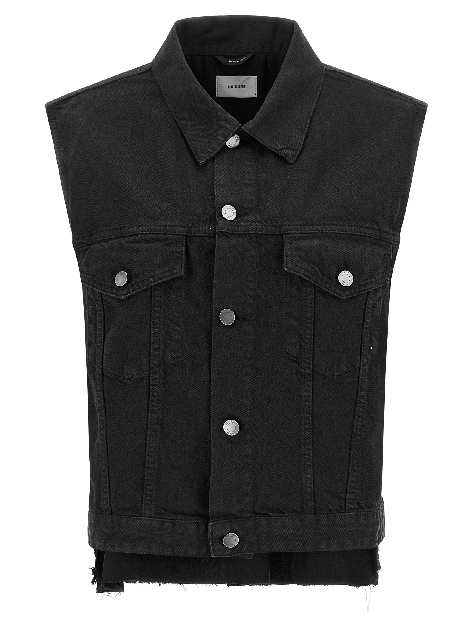 Haikure Black Cotton Sleeveless Jacket