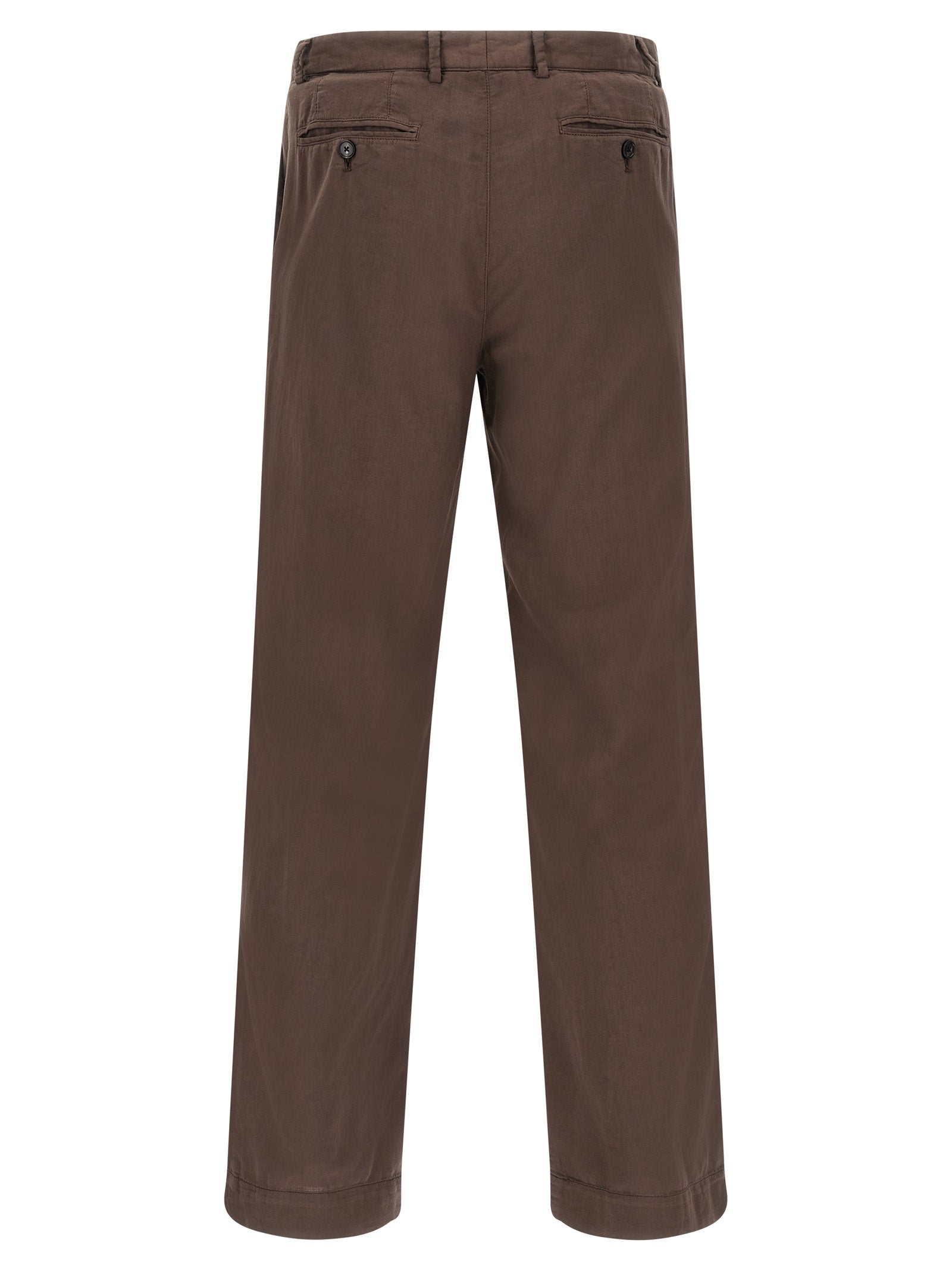 CELLAR DOOR Brown Cotton Casual Pants