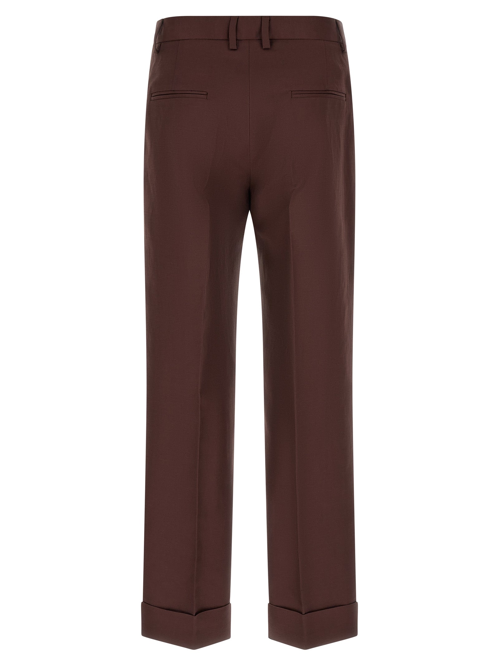 Alberto Biani Brown Viscose Casual Pants