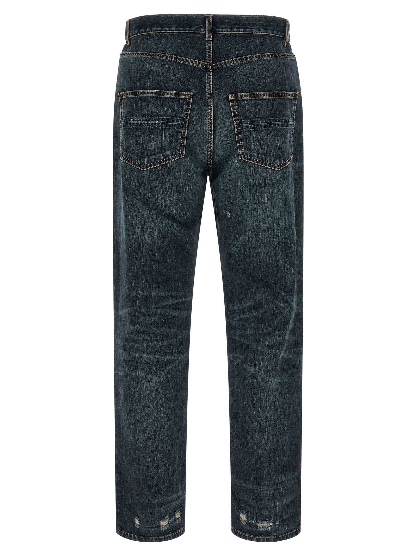 Namacheko Blue Cotton Straight-Leg Jeans