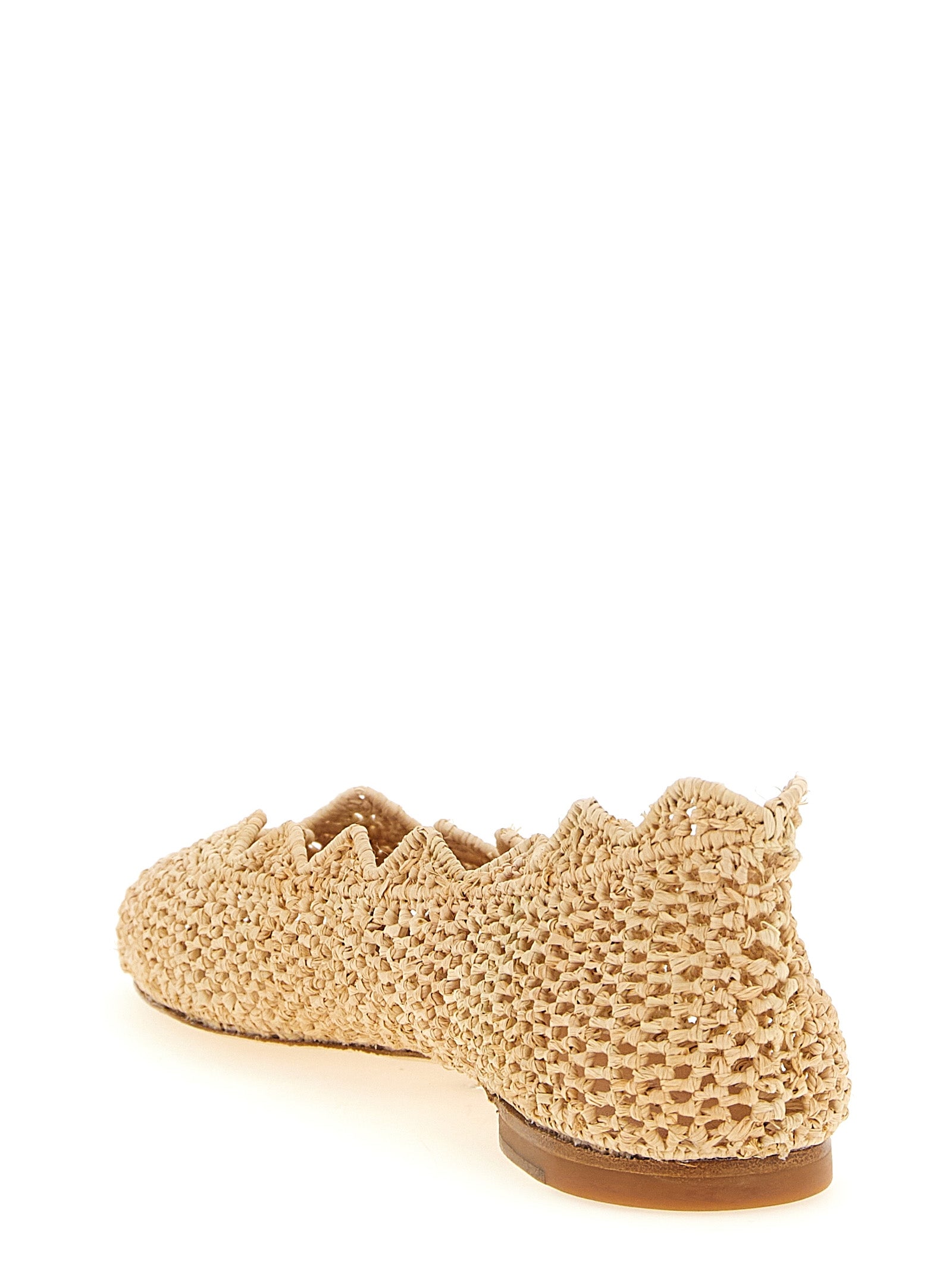 ODISSI Beige Viscose Ballet Flats