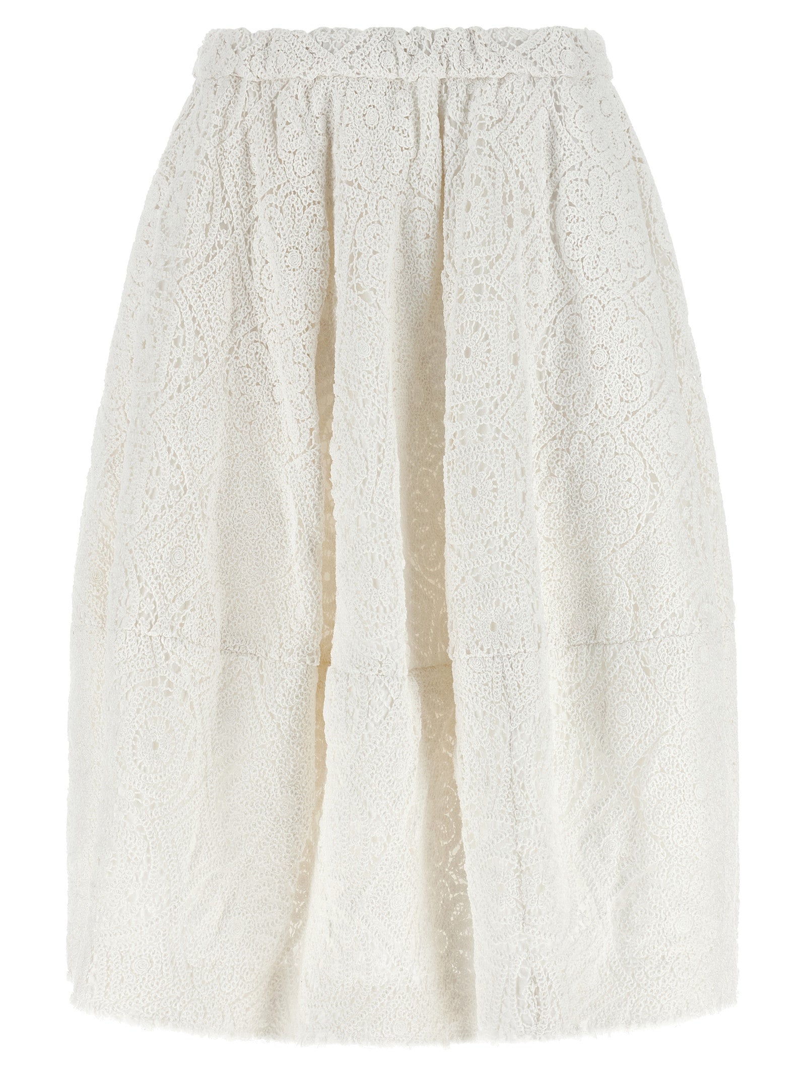 Comme Des Garçons White Cotton Midi Skirt