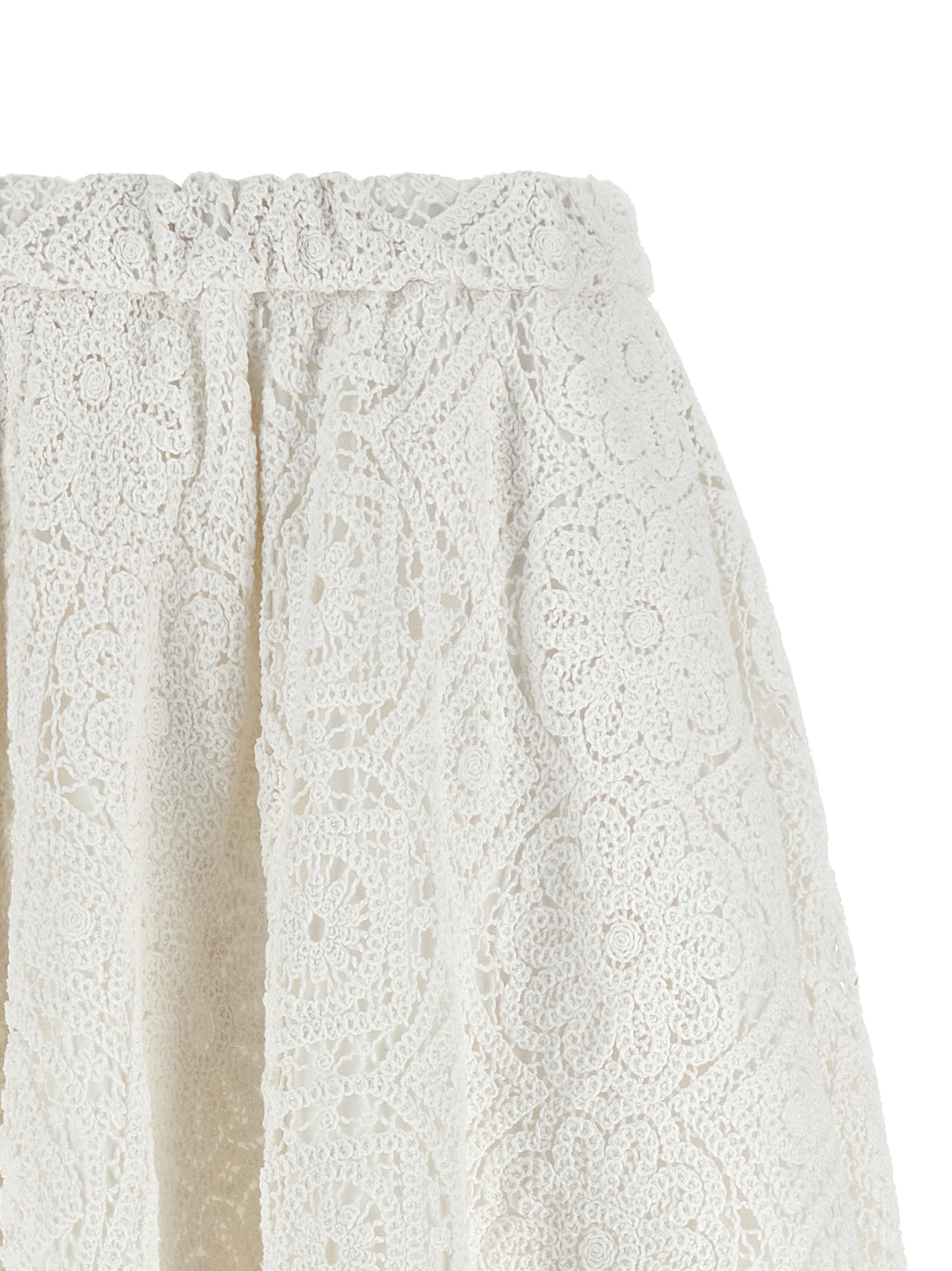 Comme Des Garçons White Cotton Midi Skirt