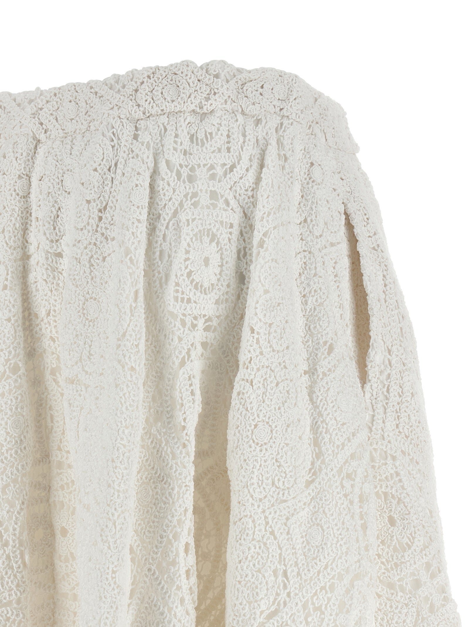 Comme Des Garçons White Cotton Midi Skirt