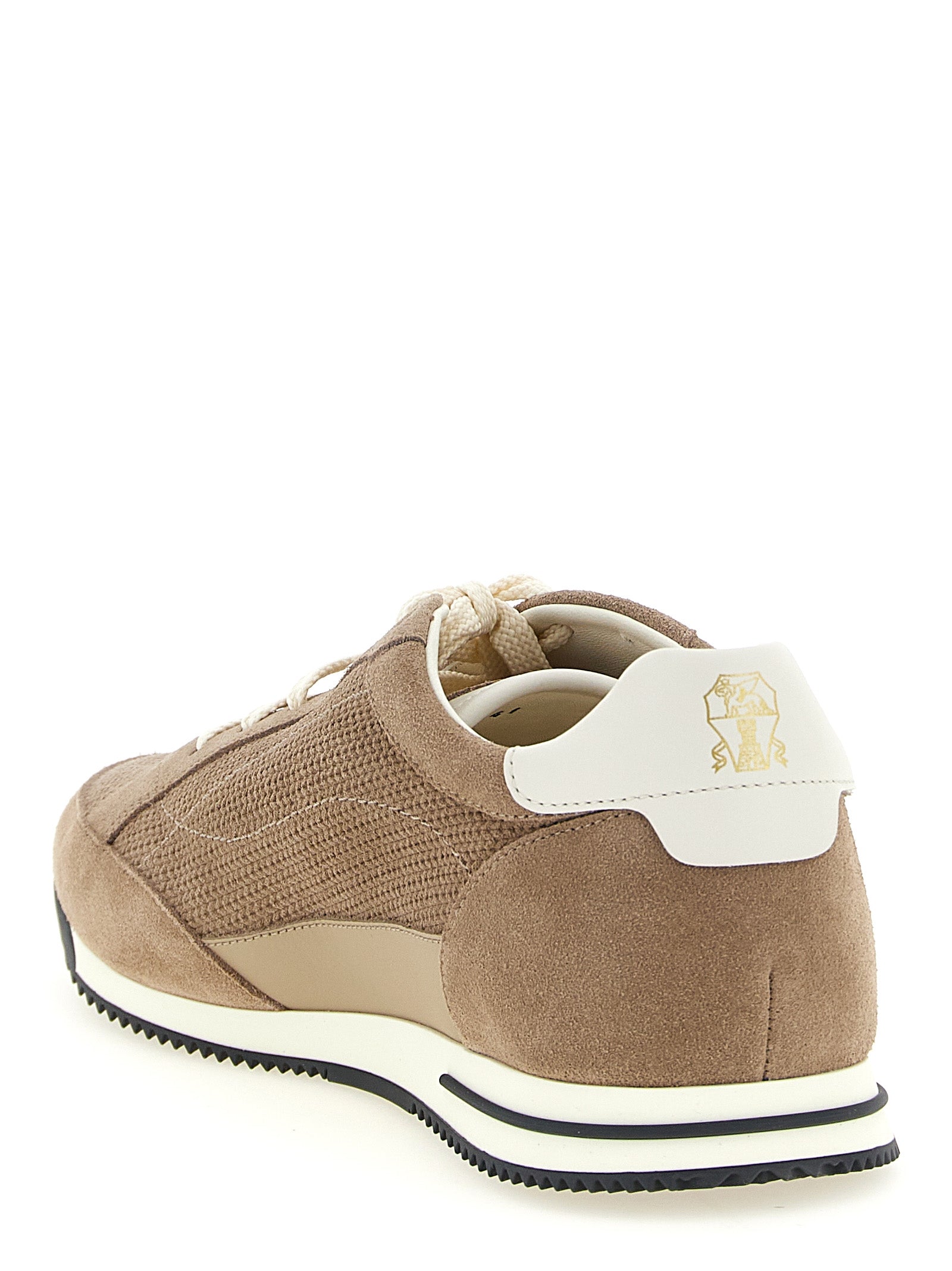 Brunello Cucinelli Beige Calfskin Low Top Sneakers
