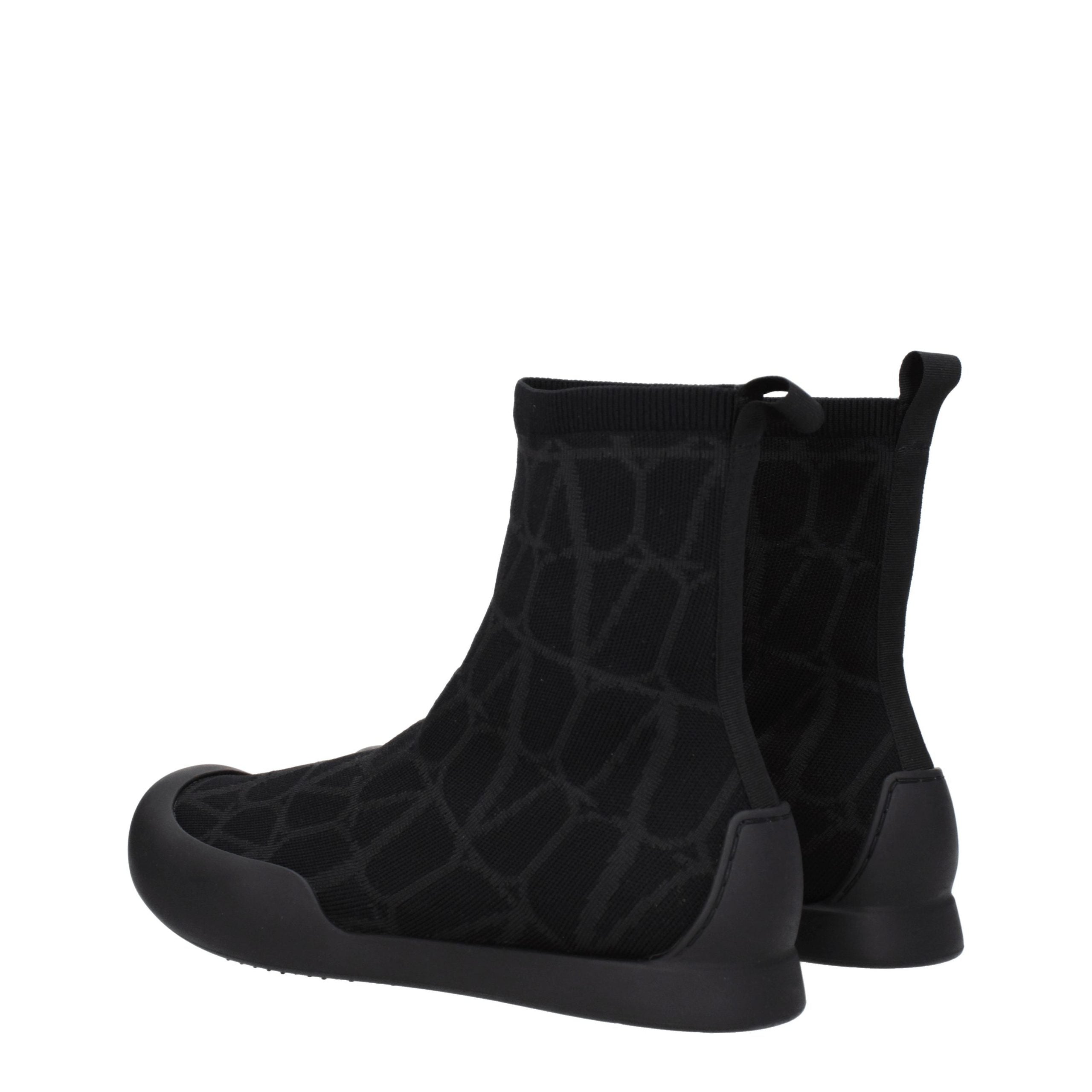 Valentino Garavani Black Fabric High Top Sneakers