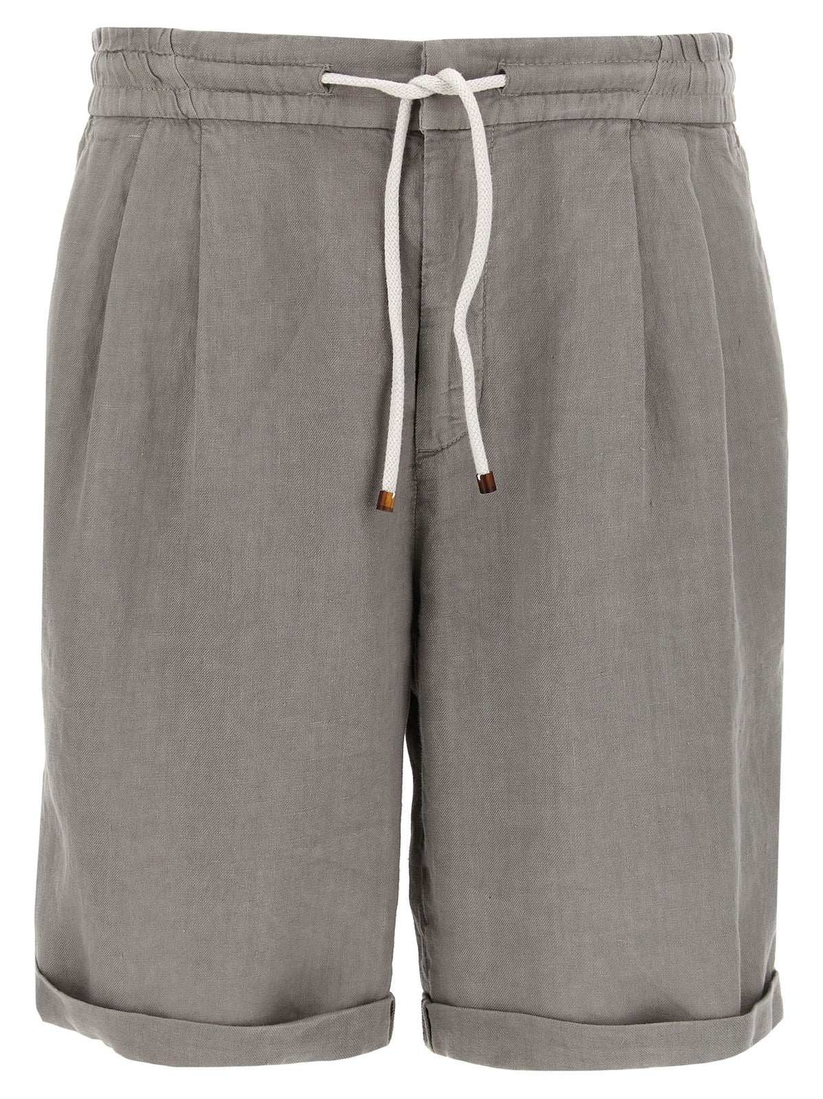 Brunello Cucinelli Gray Linen Bermuda Shorts