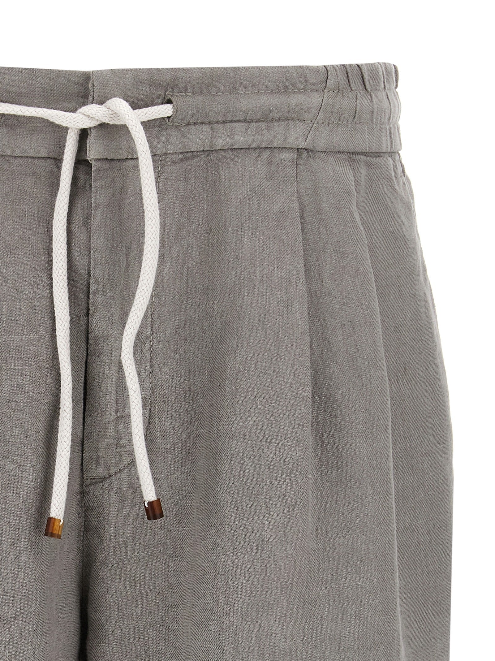 Brunello Cucinelli Gray Linen Bermuda Shorts