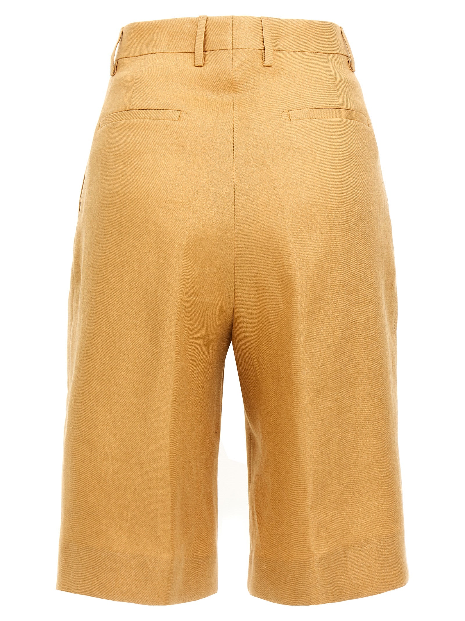 Tagliatore Orange Linen Bermuda Shorts