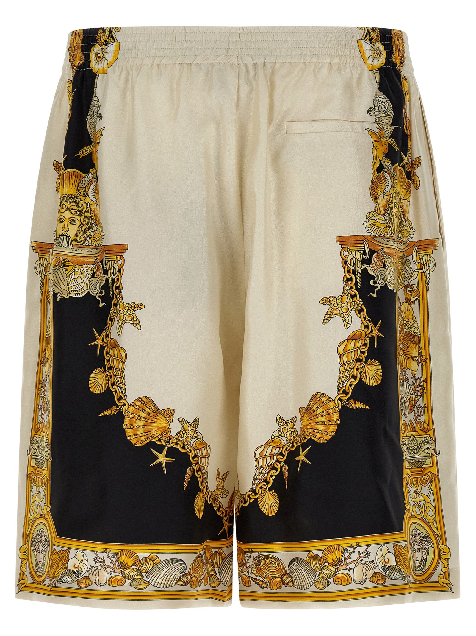 Versace Multicolor Silk Bermuda Shorts