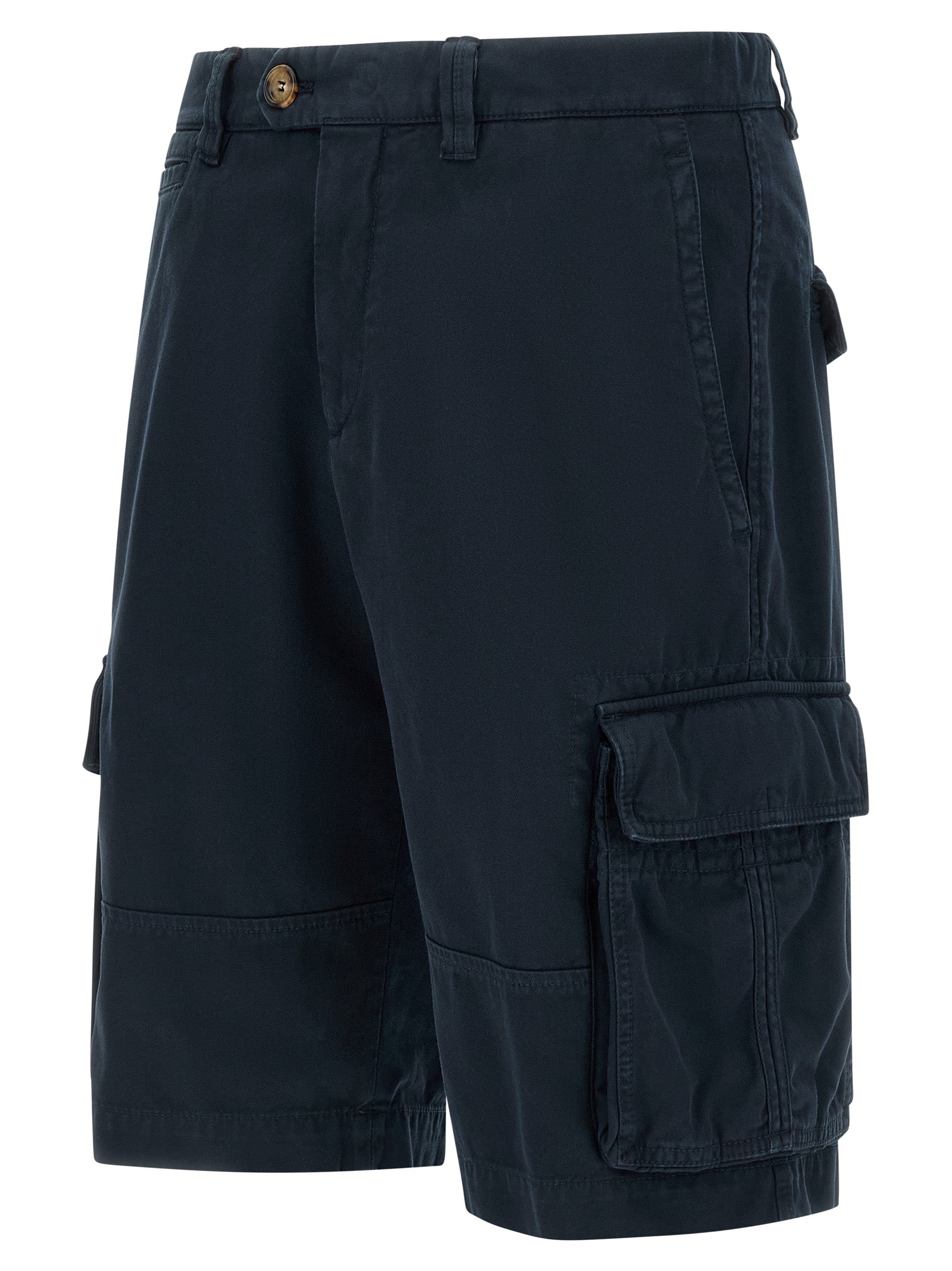 Brunello Cucinelli Blue Cotton Bermuda Shorts